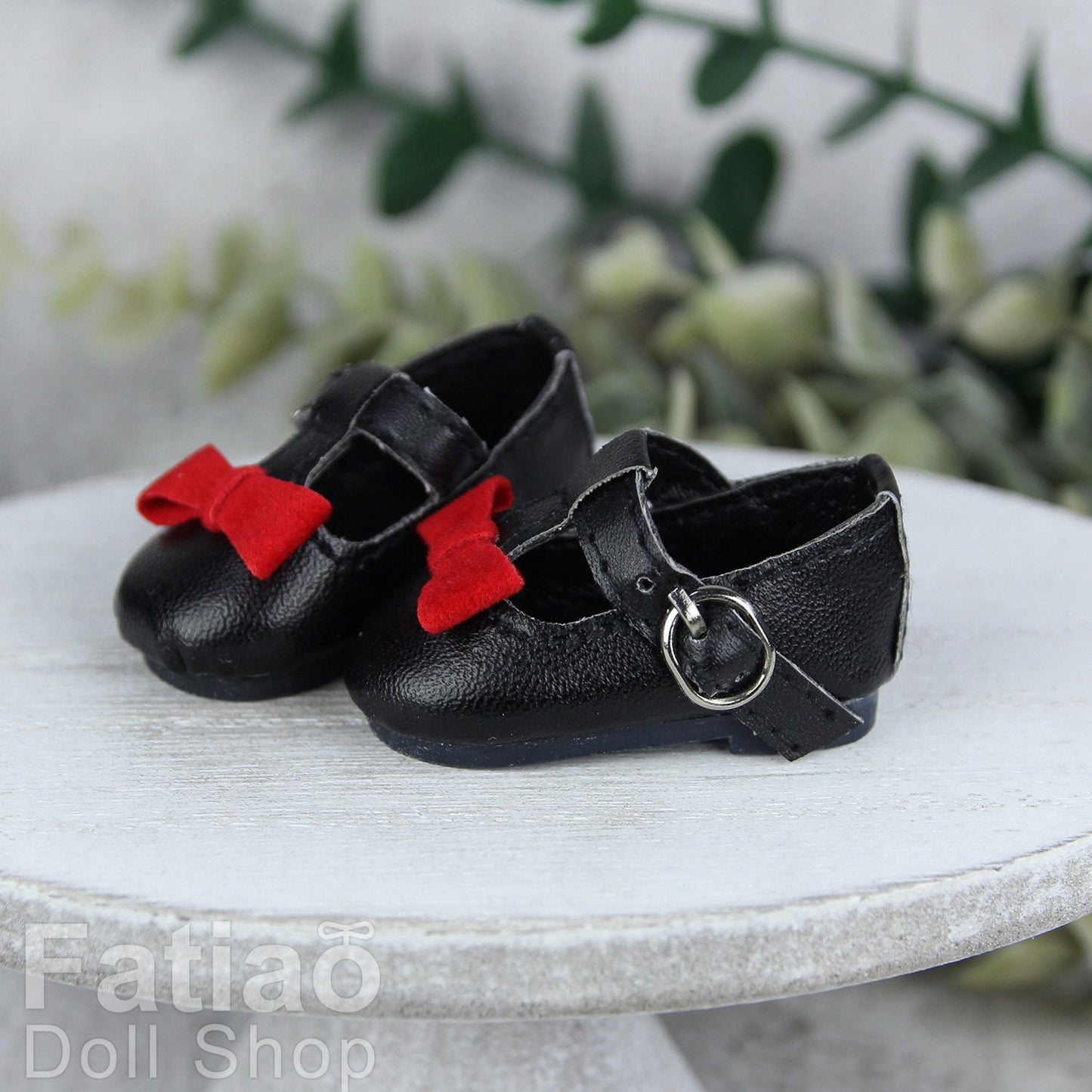 Fatiao - New Dollfie YoSD 1/6 BJD Doll Bow leather Shoes (Size 4cm)
