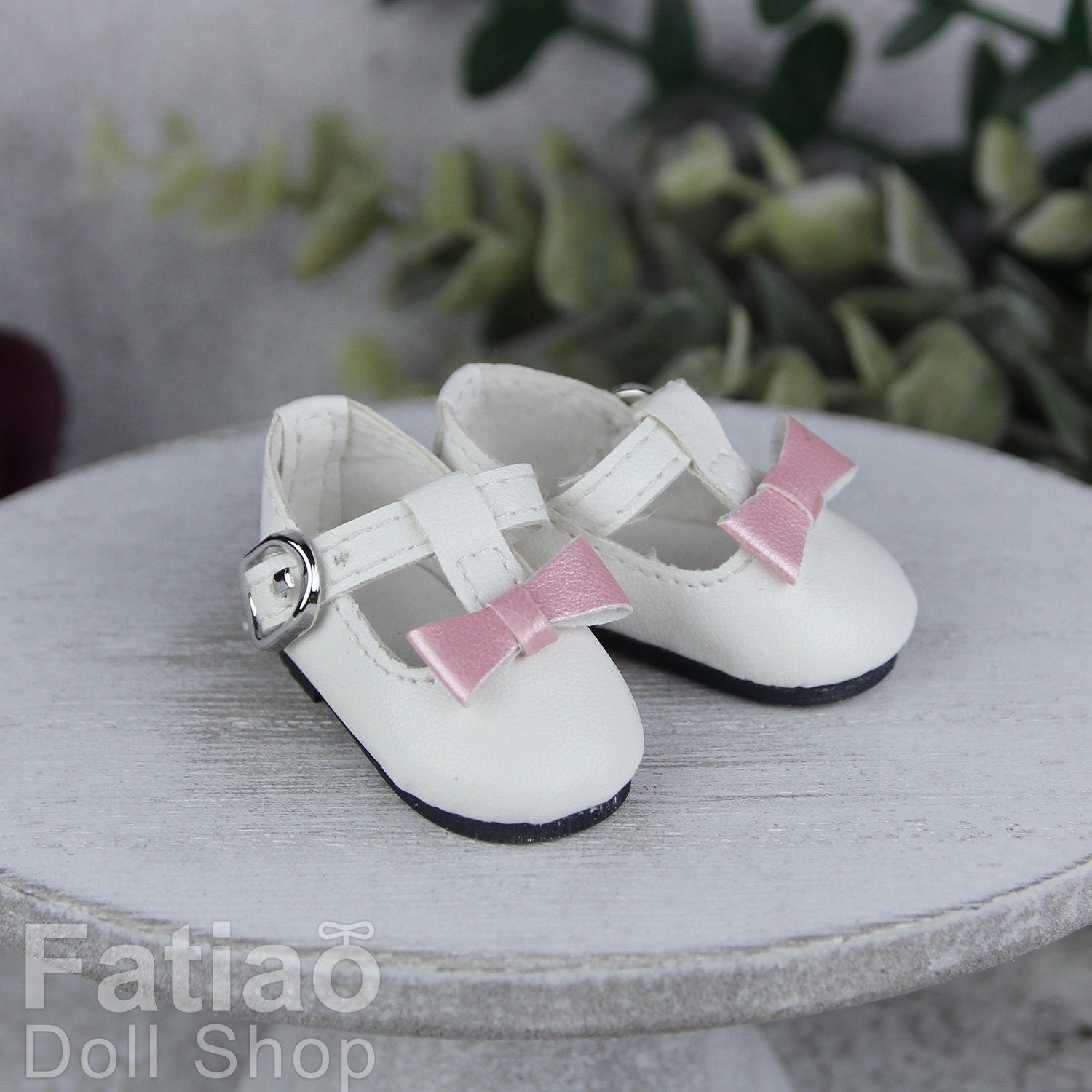 Fatiao - New Dollfie YoSD 1/6 BJD Doll Bow leather Shoes (Size 4cm)