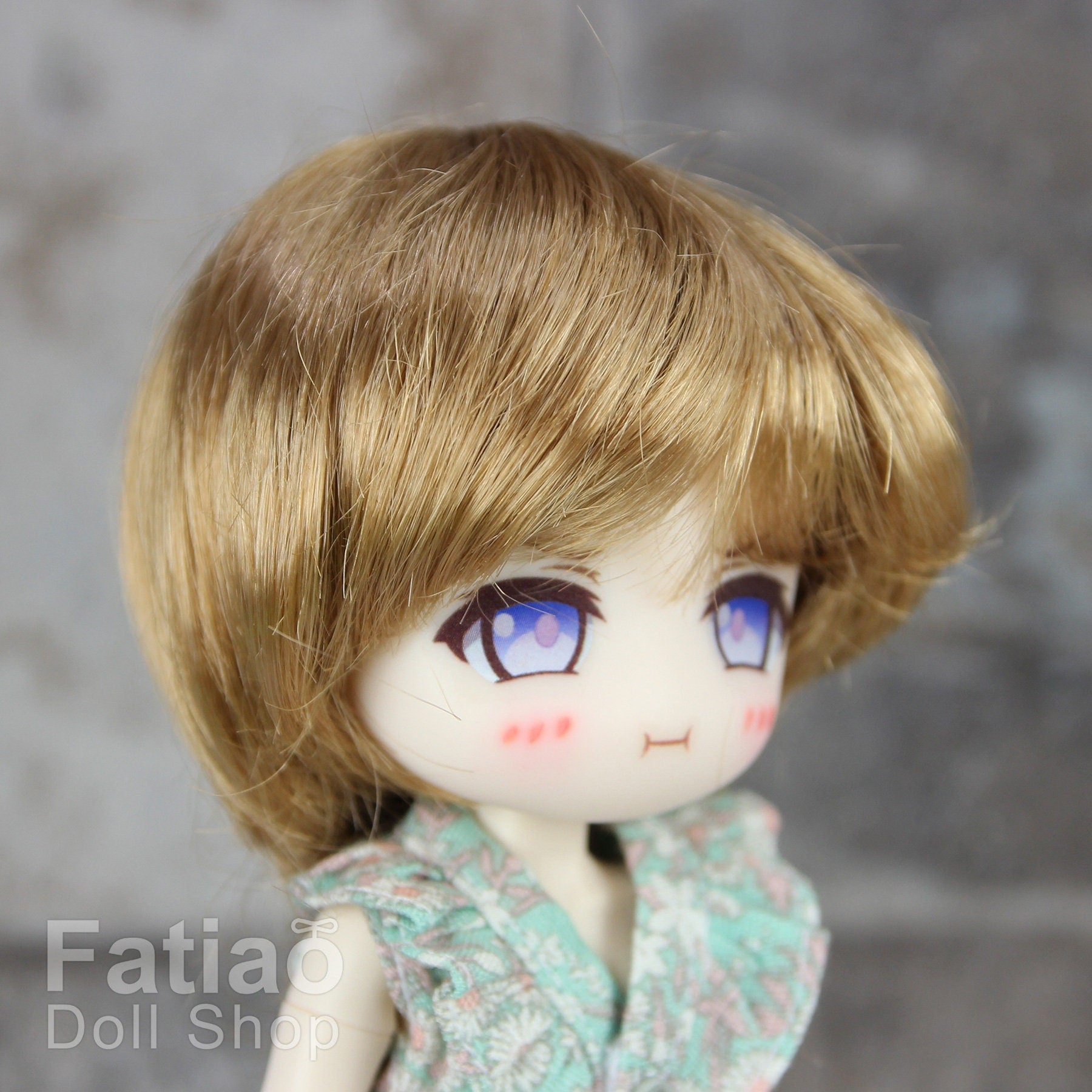 Fatiao - New Dollfie little pullip DAL nendoroid BJD Dolls Wig - size 4-5 inch - Ocher