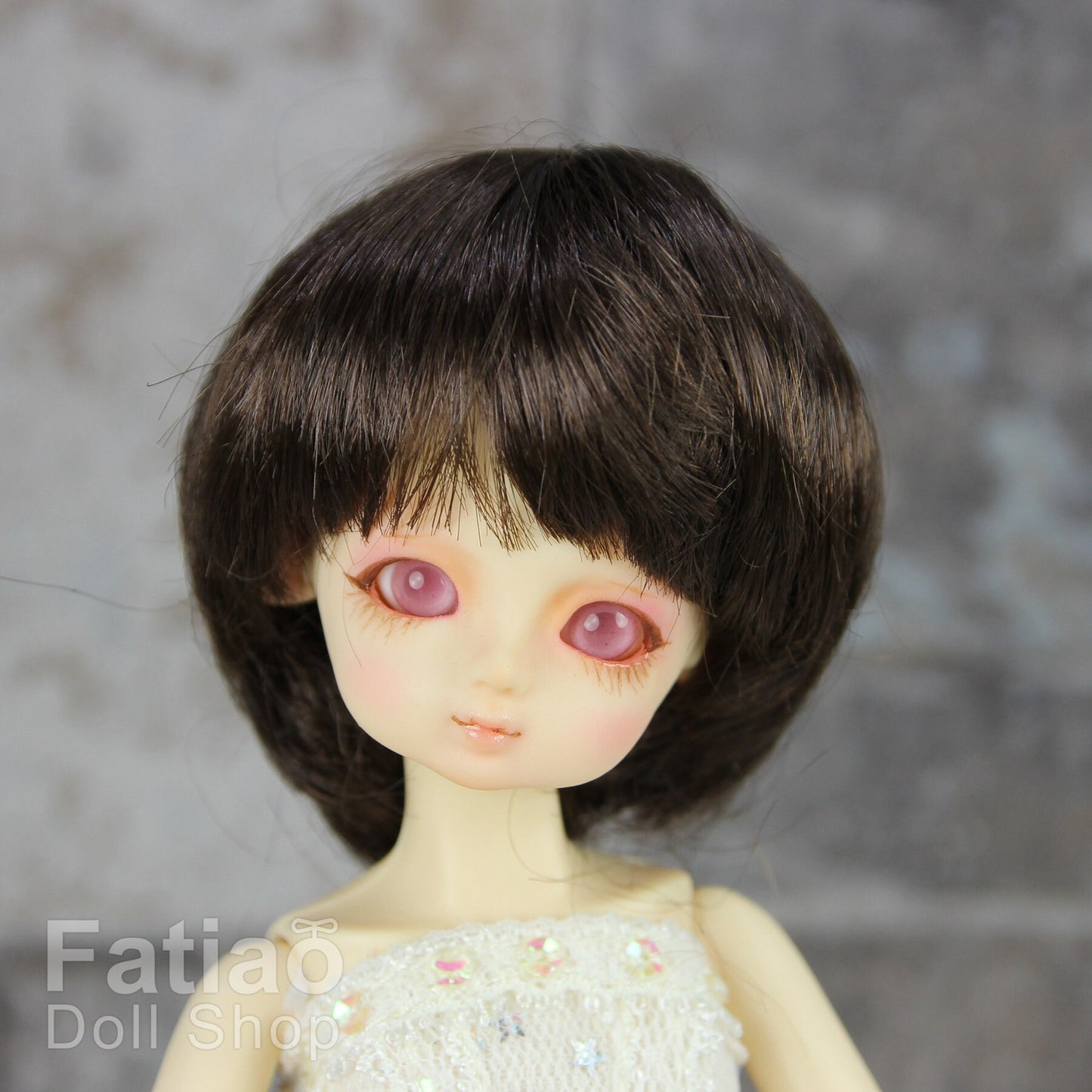 Fatiao - New Dollfie little pullip DAL Nendoroid BJD Dolls Wig - size 4-5" - Deep Brown
