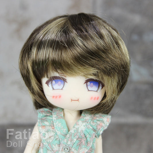 Fatiao - New Dollfie little pullip DAL Nendoroid BJD Dolls Wig - size 4-5" - Umber & Baby Brown