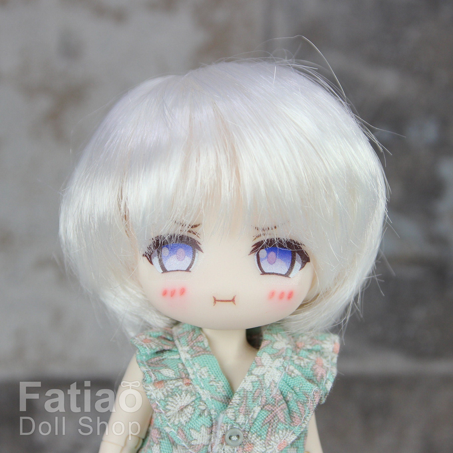 Fatiao - New Dollfie little pullip DAL Nendoroid BJD Dolls Wig - size 4-5" - White
