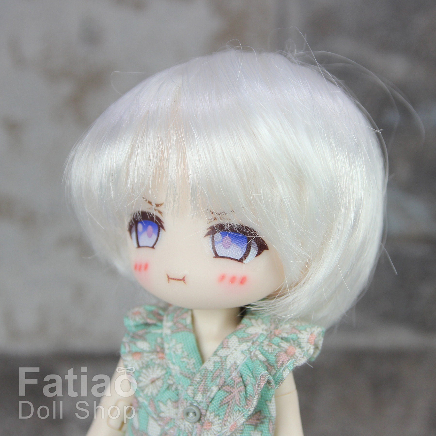 Fatiao - New Dollfie little pullip DAL Nendoroid BJD Dolls Wig - size 4-5" - White