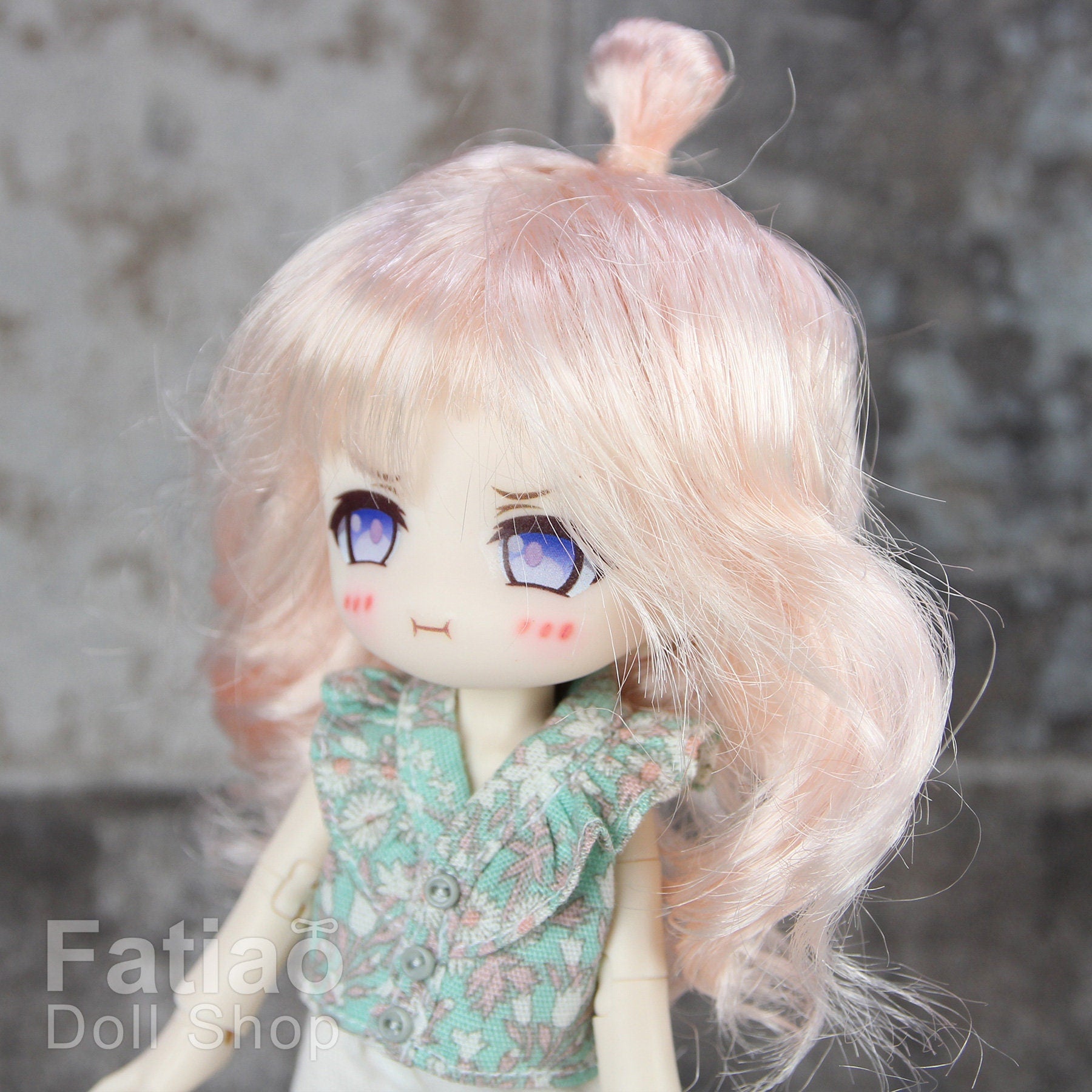 Fatiao - New Dollfie little pullip DAL Nendoroid BJD Dolls Wig - size 4-5" - Light Pink