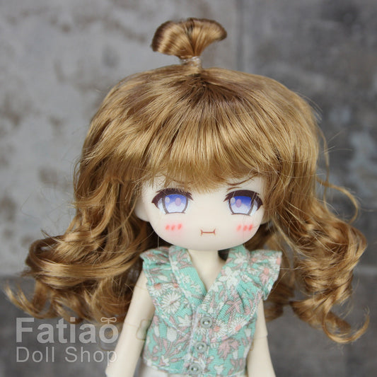 Fatiao - New Dollfie little pullip DAL Nendoroid BJD Dolls Wig - size 4-5" - Ocher