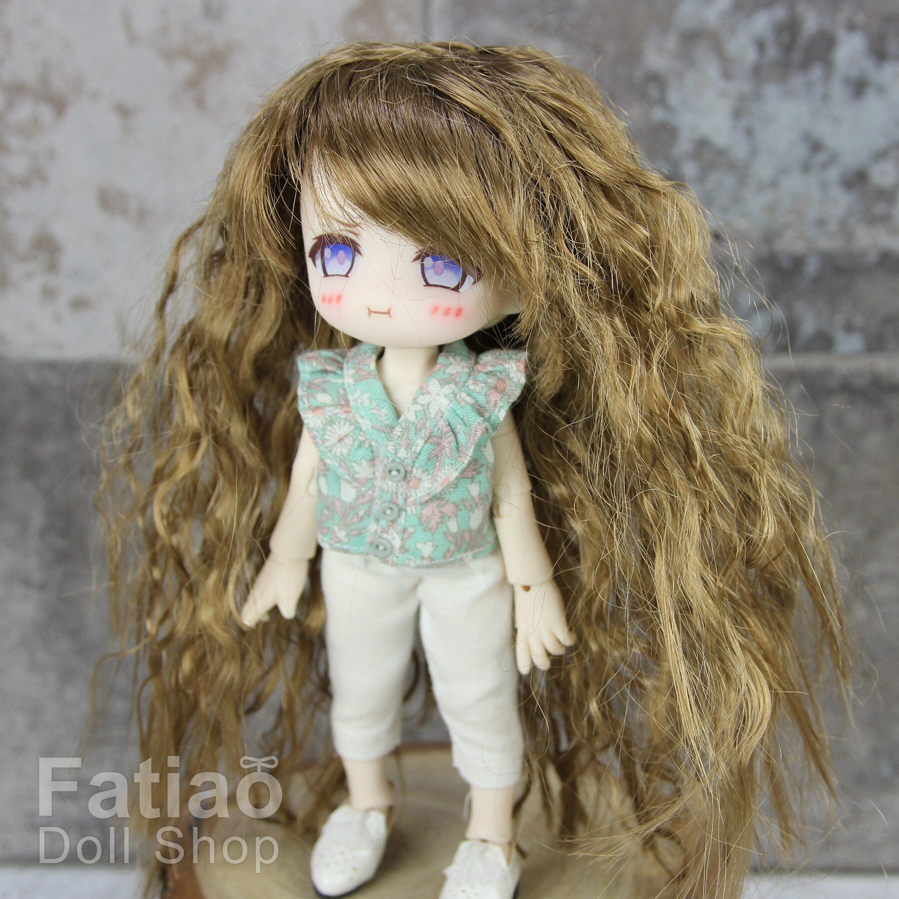 Fatiao - New Dollfie little pullip DAL Nendoroid BJD Dolls Wig - size 4-5 inch - Latte