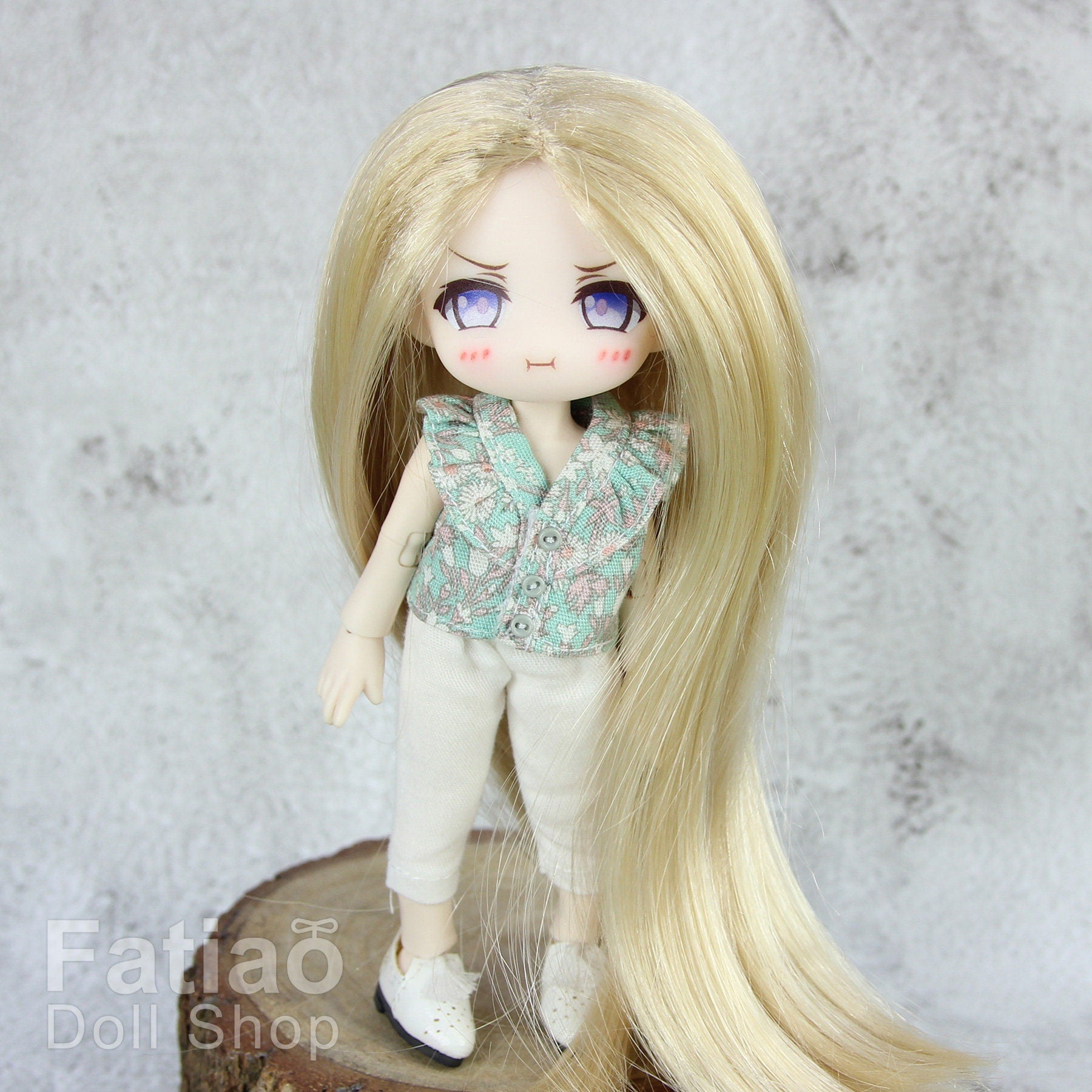 Fatiao - New Dollfie little pullip DAL Nendoroid BJD Dolls Wig - size 4-5" - Blonde