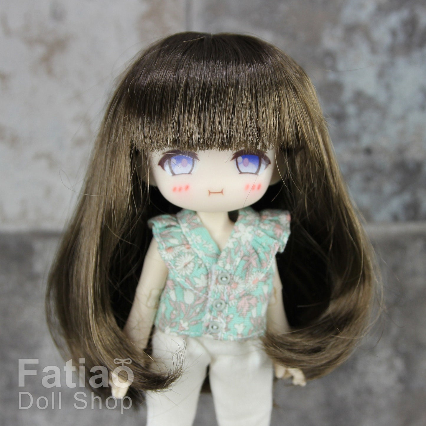 Fatiao - New Dollfie little pullip DAL Nendoroid BJD Dolls Wig - size 4-5" - umber