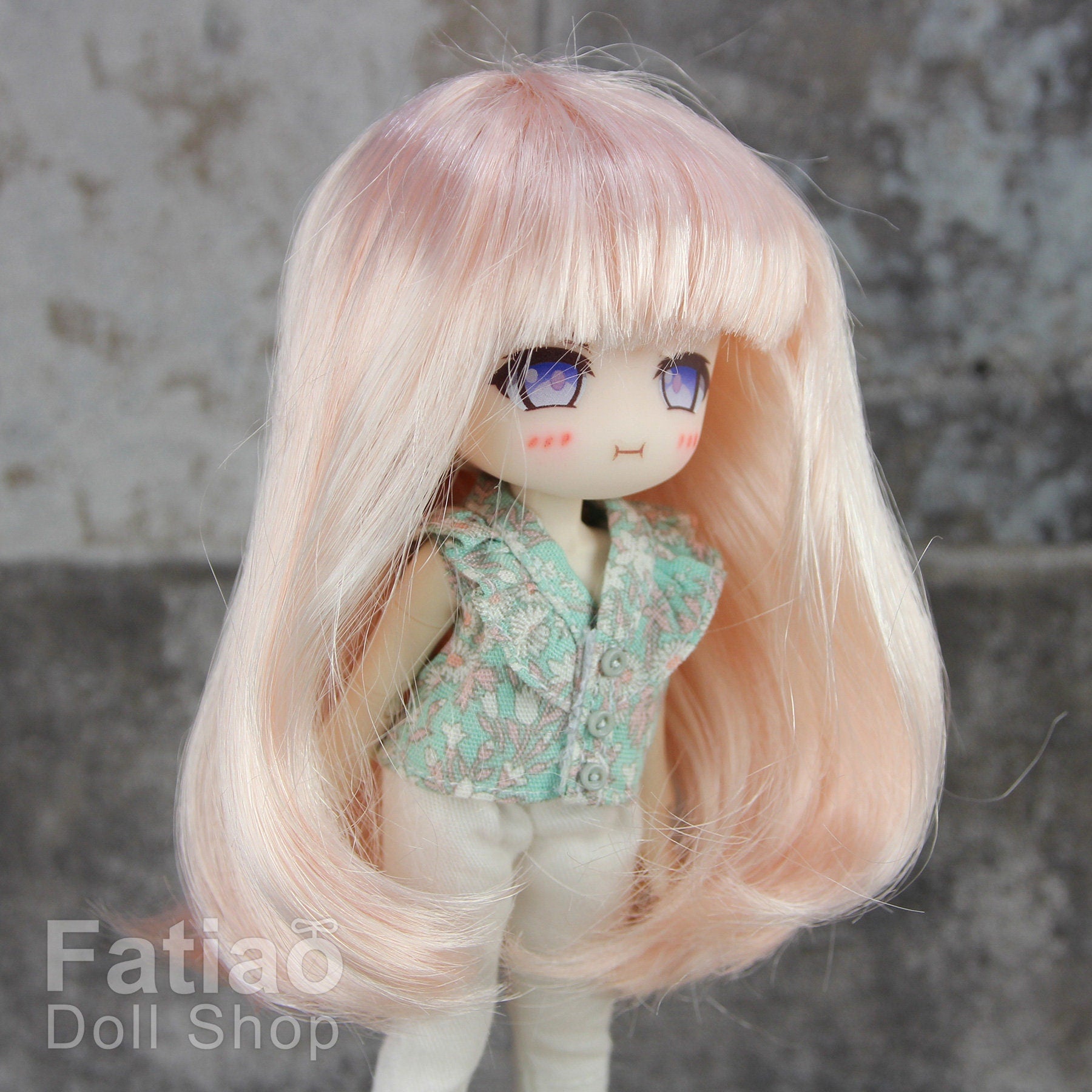 Fatiao - New Dollfie little pullip DAL Nendoroid BJD Dolls Wig - size 4-5" - Light Pink