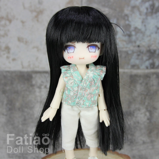 Fatiao - New Dollfie little pullip DAL Nendoroid BJD Dolls Wig - size 4-5" - Black