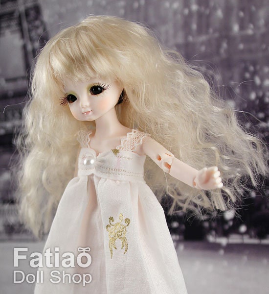 Fatiao - New Dollfie little pullip DAL Nendoroid BJD Dolls Wig - size 4-5" - Blonde