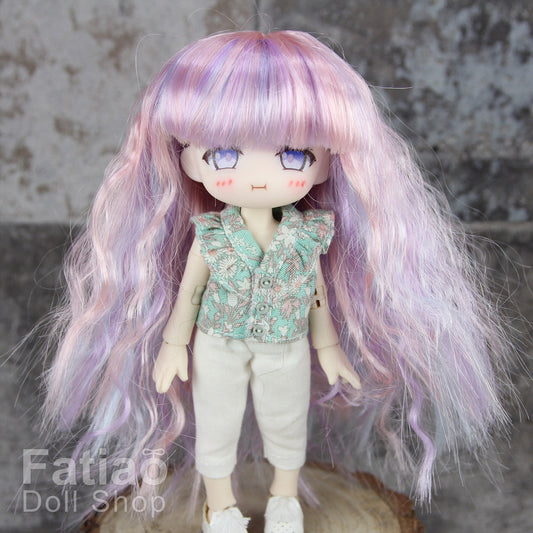 Fatiao - New Dollfie little pullip DAL Nendoroid BJD Dolls Wig - size 4-5 inch - Pink purple