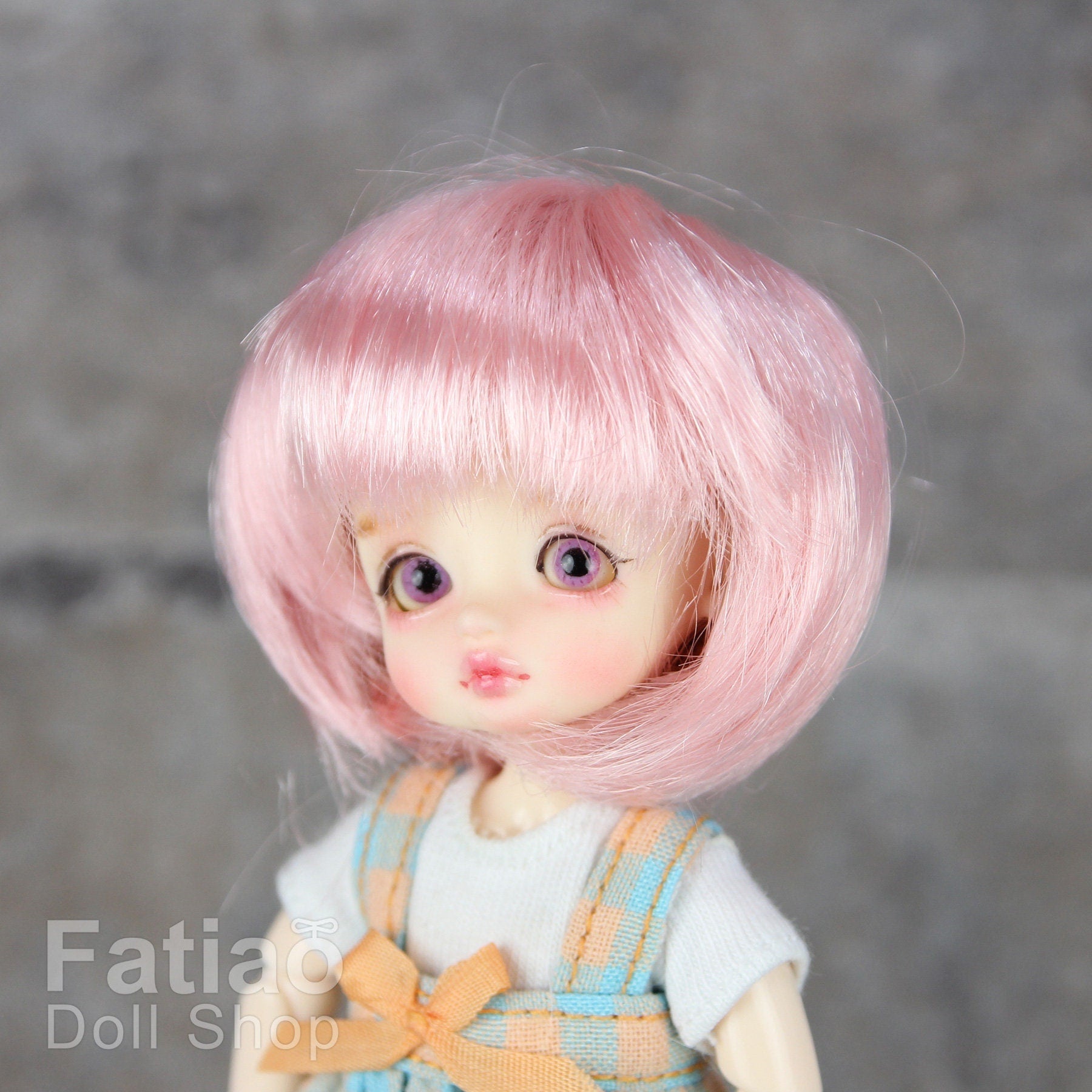 Fatiao - New BJD Dollfie pukipuki BF Pocket 3-4" Doll Wig - Pink