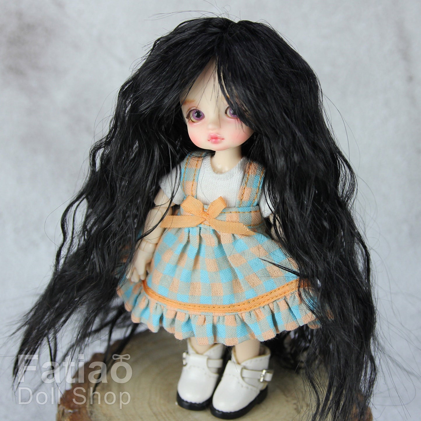 Fatiao - New BJD Dollfie pukipuki BF Pocket 3-4" Doll Wig - Black