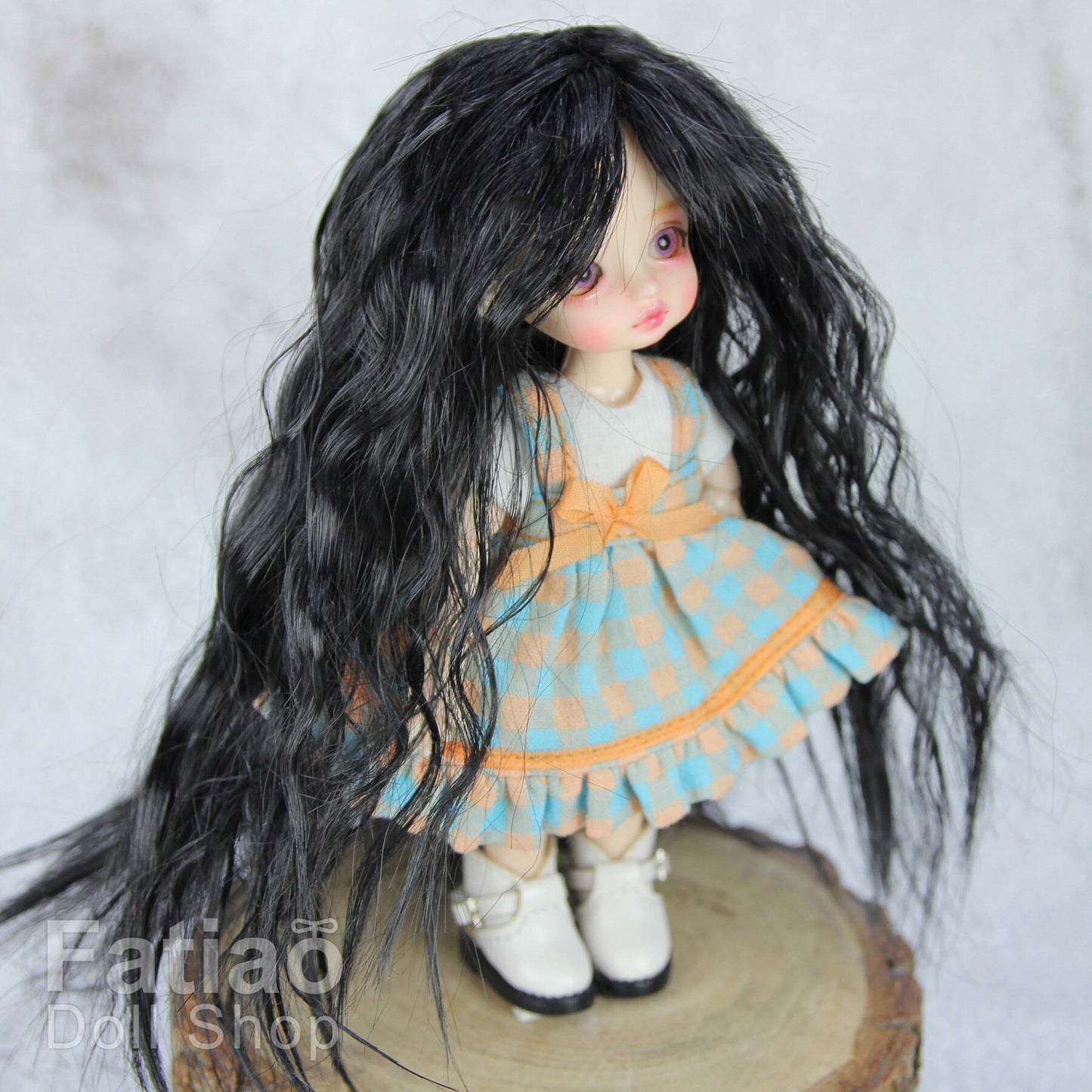 Fatiao - New BJD Dollfie pukipuki BF Pocket 3-4" Doll Wig - Black