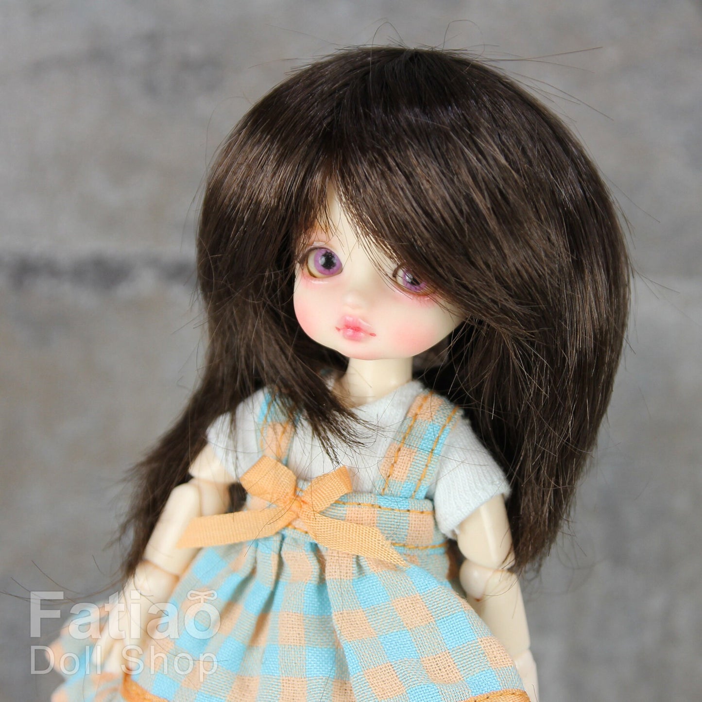 Fatiao - New BJD Dollfie pukipuki BF Pocket 4" Doll Wig - Dark Brown