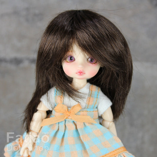 Fatiao - New BJD Dollfie pukipuki BF Pocket 4" Doll Wig - Dark Brown