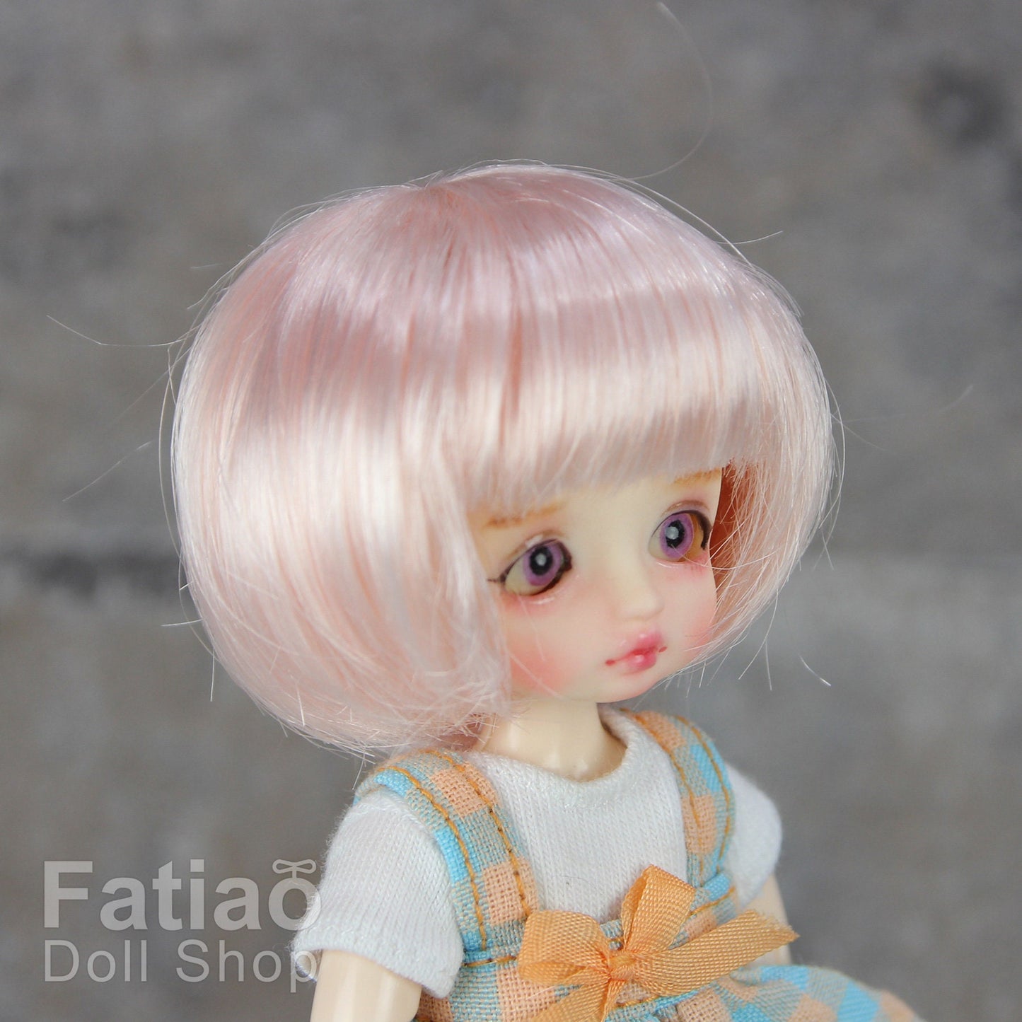 Fatiao - New BJD Dollfie pukipuki BF Pocket 3-4" Doll Wig - Light Pink