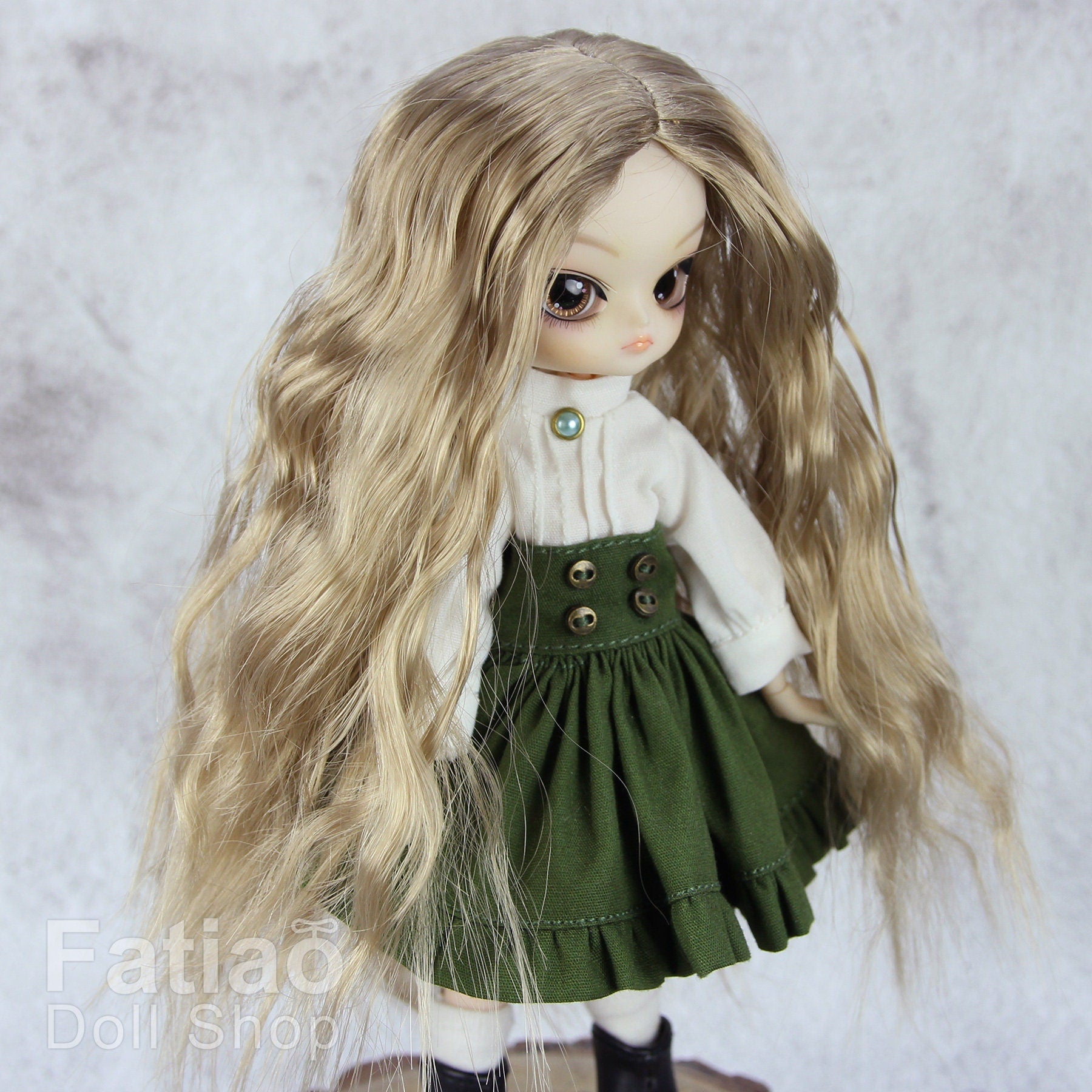 Fatiao - New Dollfie nendoroid Little Pullip & Dal BJD Dolls Wig - size 4-5" - Baby Brown