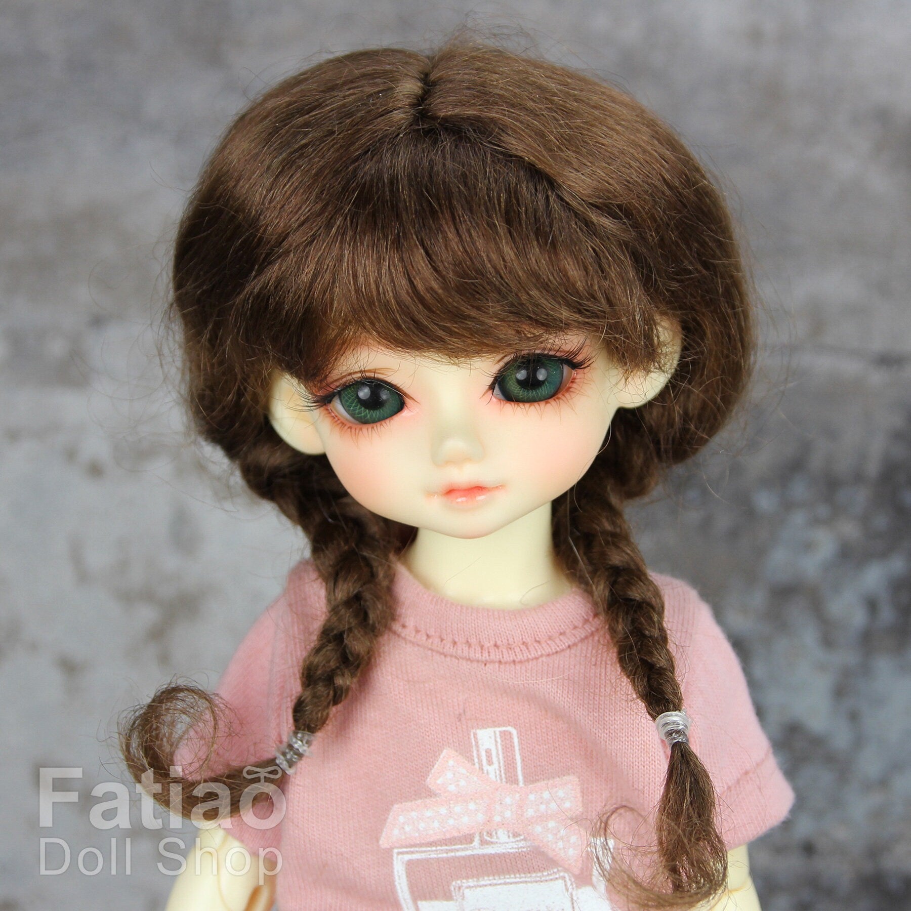 Fatiao - New Dollfie Yo-SD 1/6 BJD Mohair Dolls Wig 6-7 inch - Brown