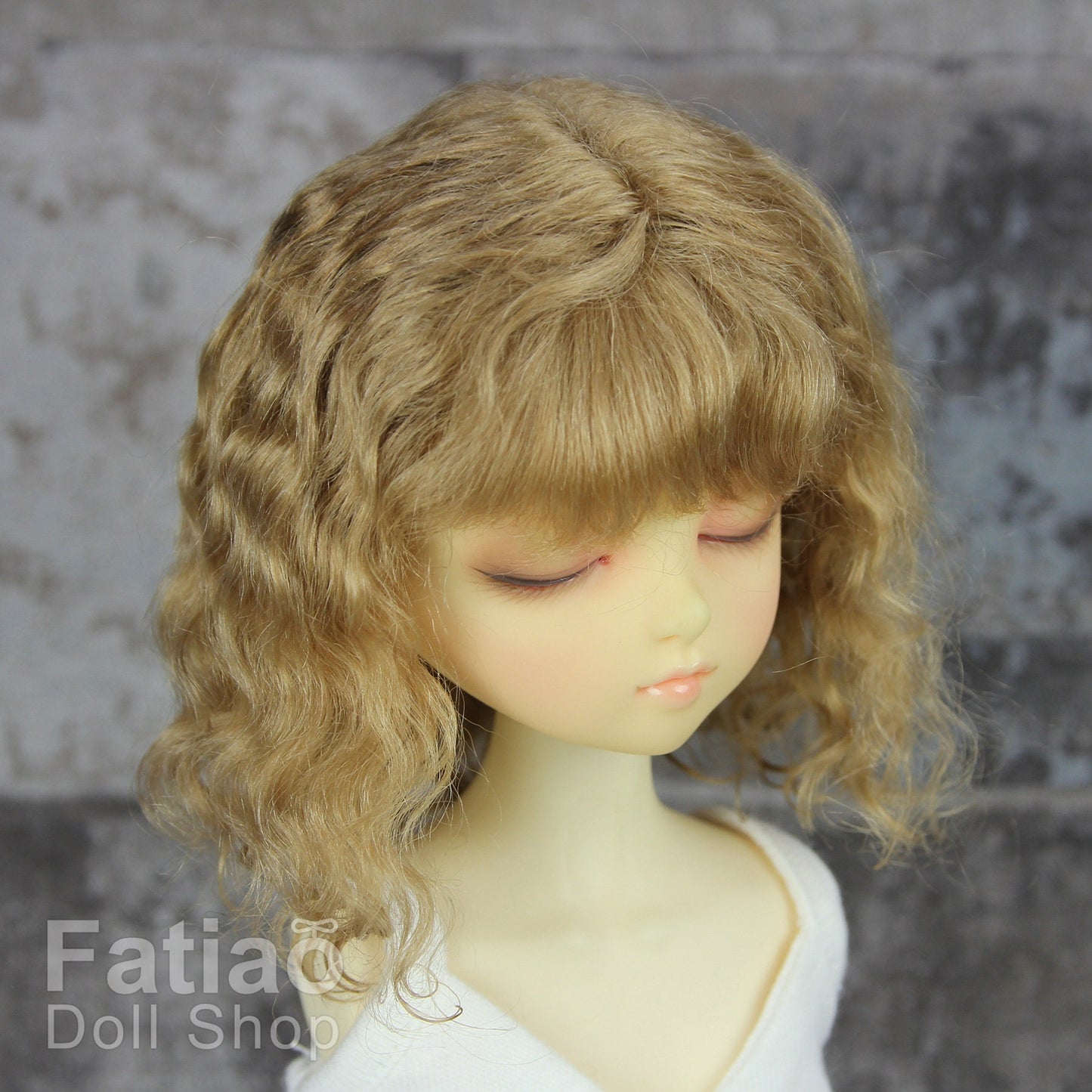 Fatiao - New Dollfie MSD Kaye Wiggs little darling doll 1/4 BJD Size 7-8 inch Mohair Dolls Wig - Latte brown