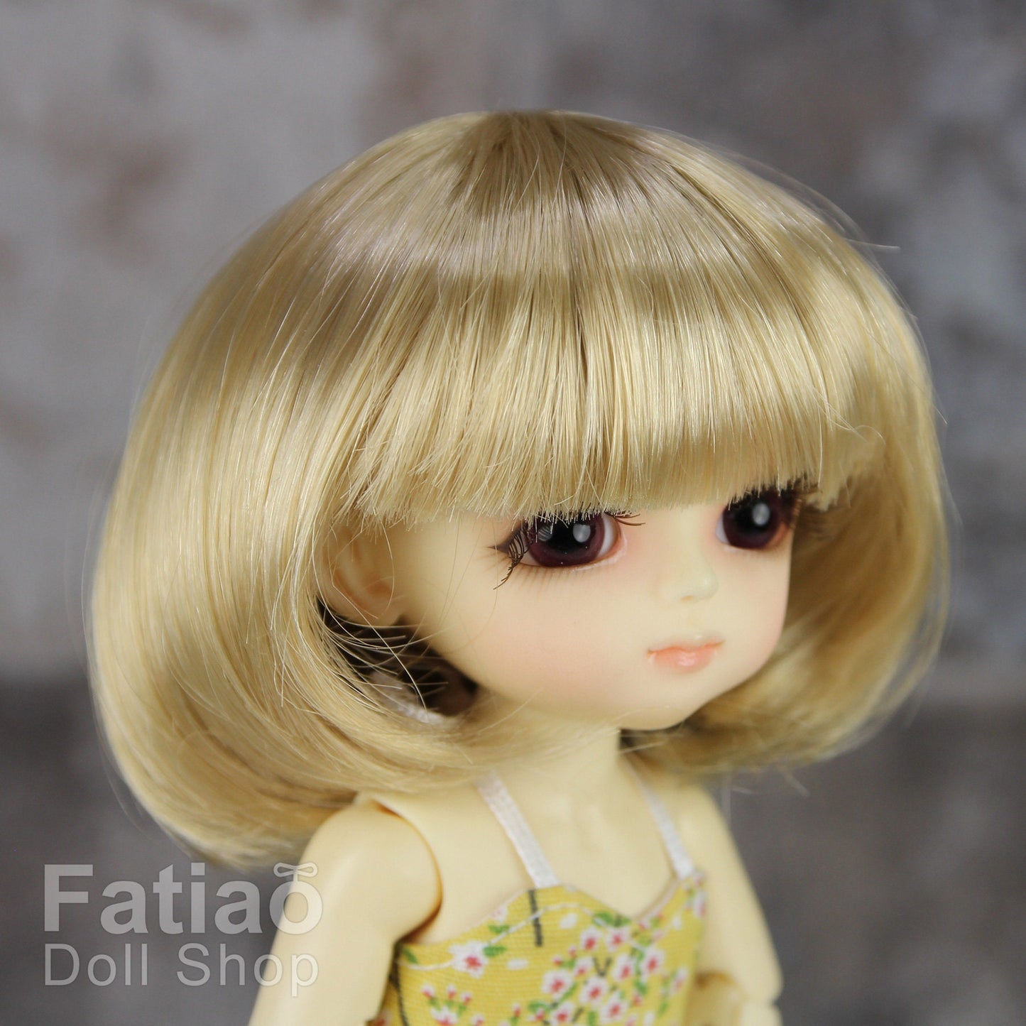 Fatiao - BJD Dollfie Lati Yellow Pukifee 5-6 inch Mohair Doll Wig - Cream gold
