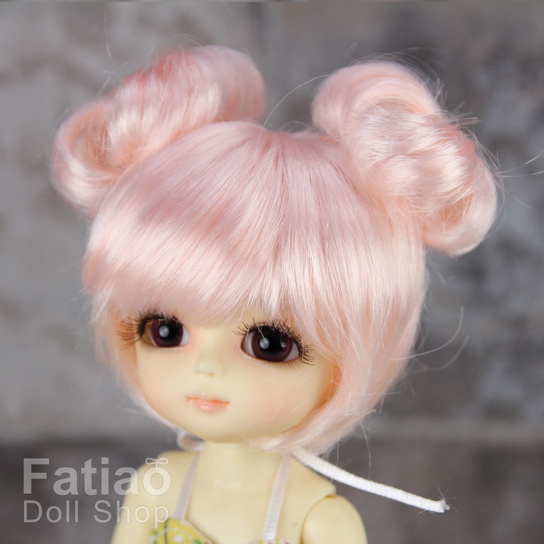 Fatiao - BJD Dollfie Lati Yellow Pukifee 5-6" Angel Doll Wig - Light Pink