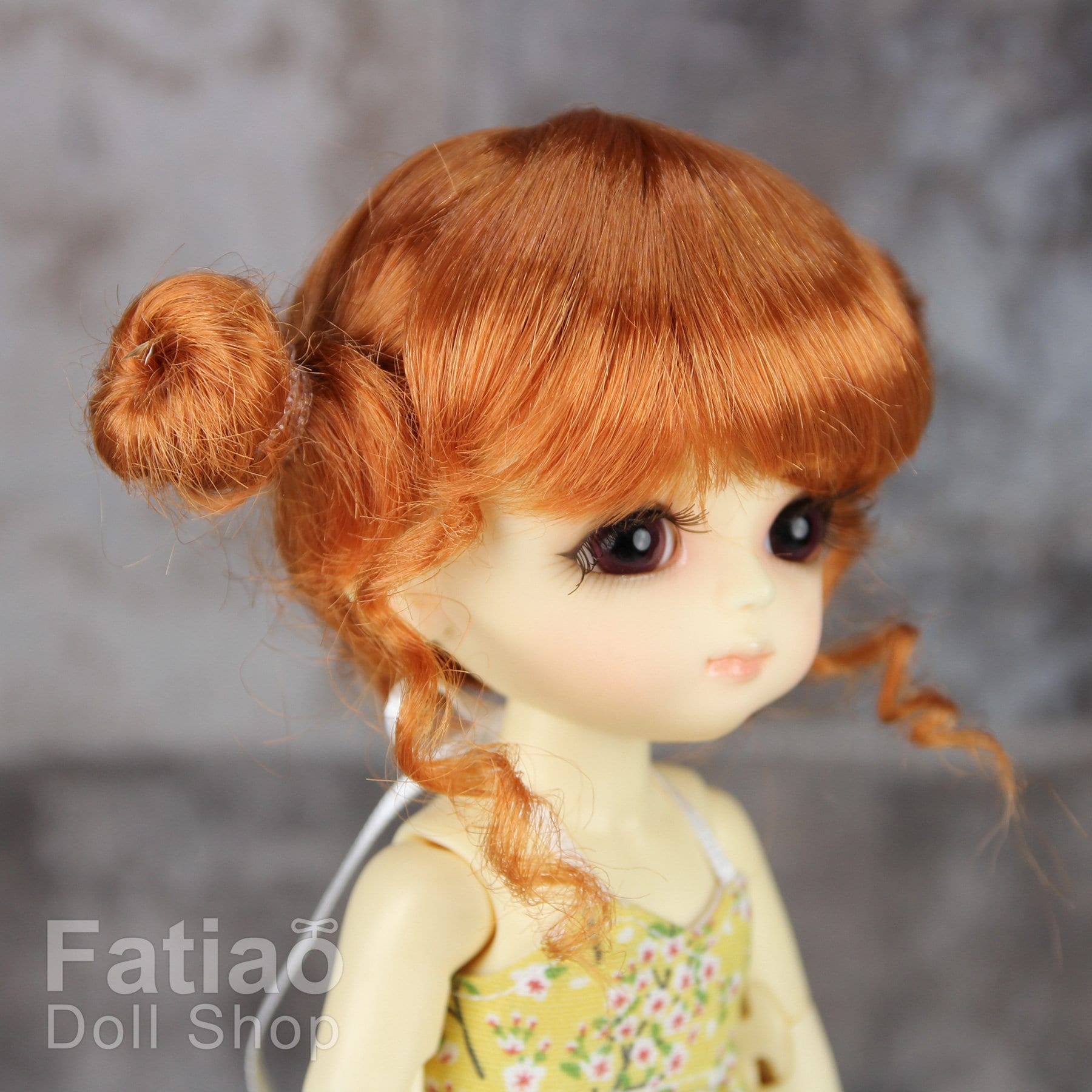 Fatiao - BJD Dollfie Lati Yellow Pukifee 5-6" Angel Doll Wig - reddish orange