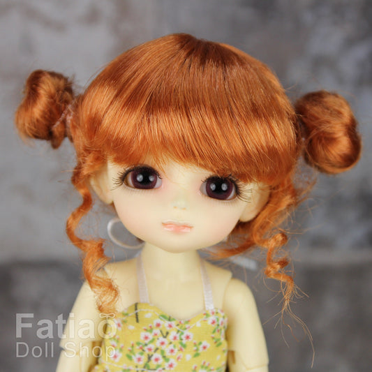 Fatiao - BJD Dollfie Lati Yellow Pukifee 5-6" Angel Doll Wig - reddish orange