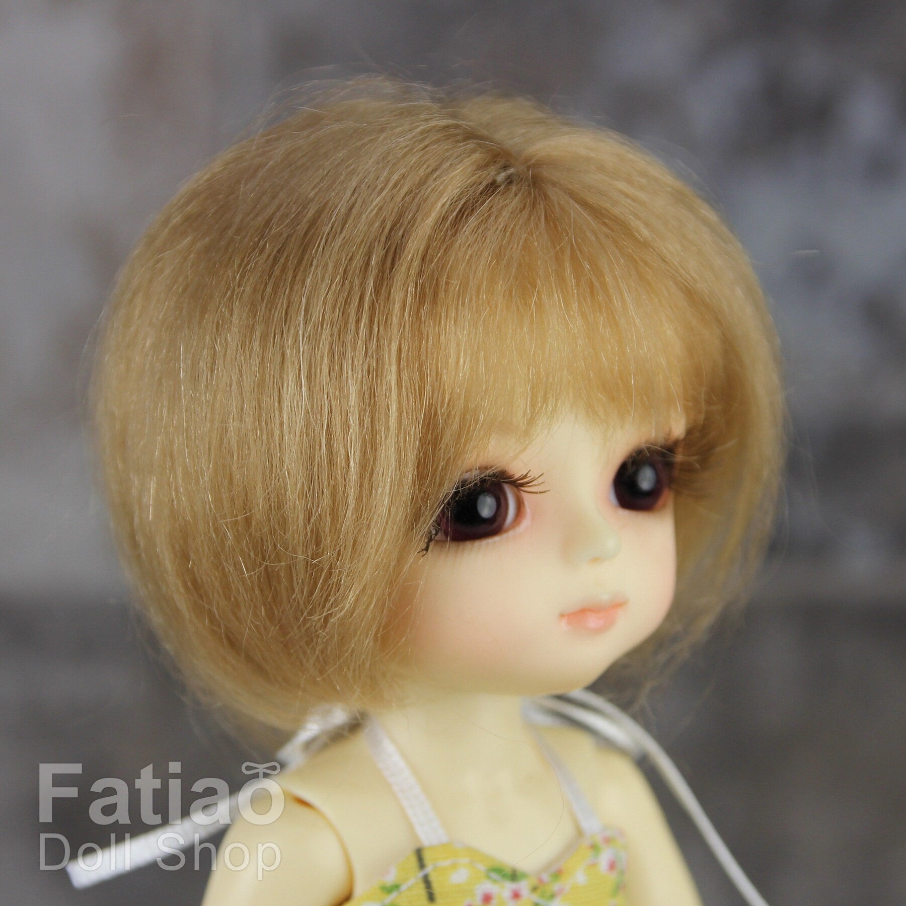 Fatiao - BJD Dollfie Lati Yellow Pukifee 5-6 inch Mohair Doll Wig - Latte