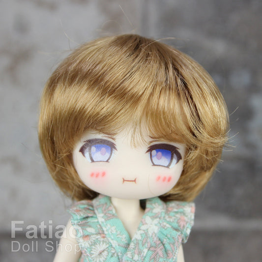 Fatiao - New Dollfie little pullip DAL nendoroid BJD Dolls Wig - size 4-5 inch - Ocher