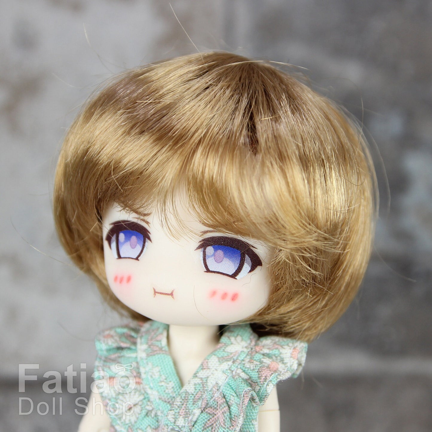 Fatiao - New Dollfie little pullip DAL nendoroid BJD Dolls Wig - size 4-5 inch - Ocher