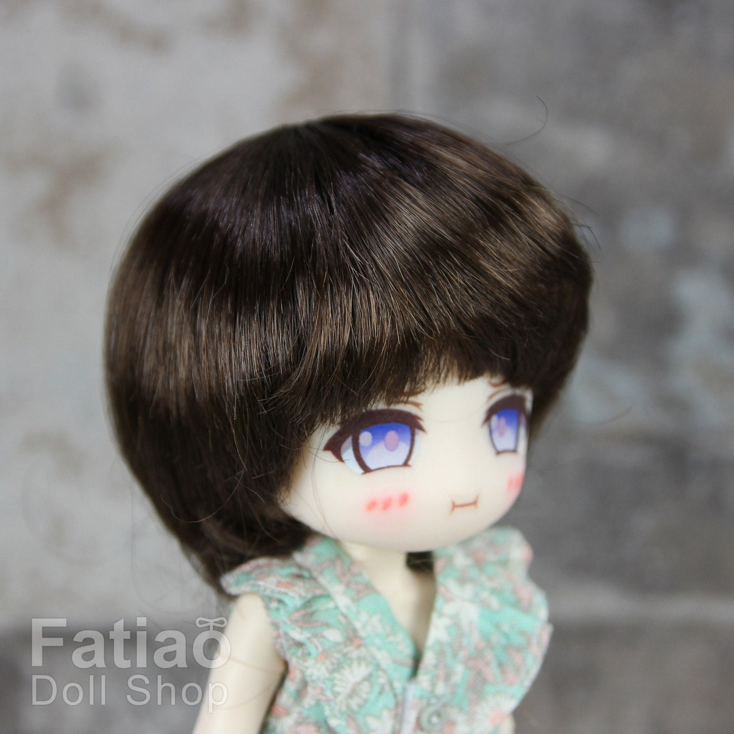 Fatiao - New Dollfie little pullip DAL Nendoroid BJD Dolls Wig - size 4-5" - Deep Brown