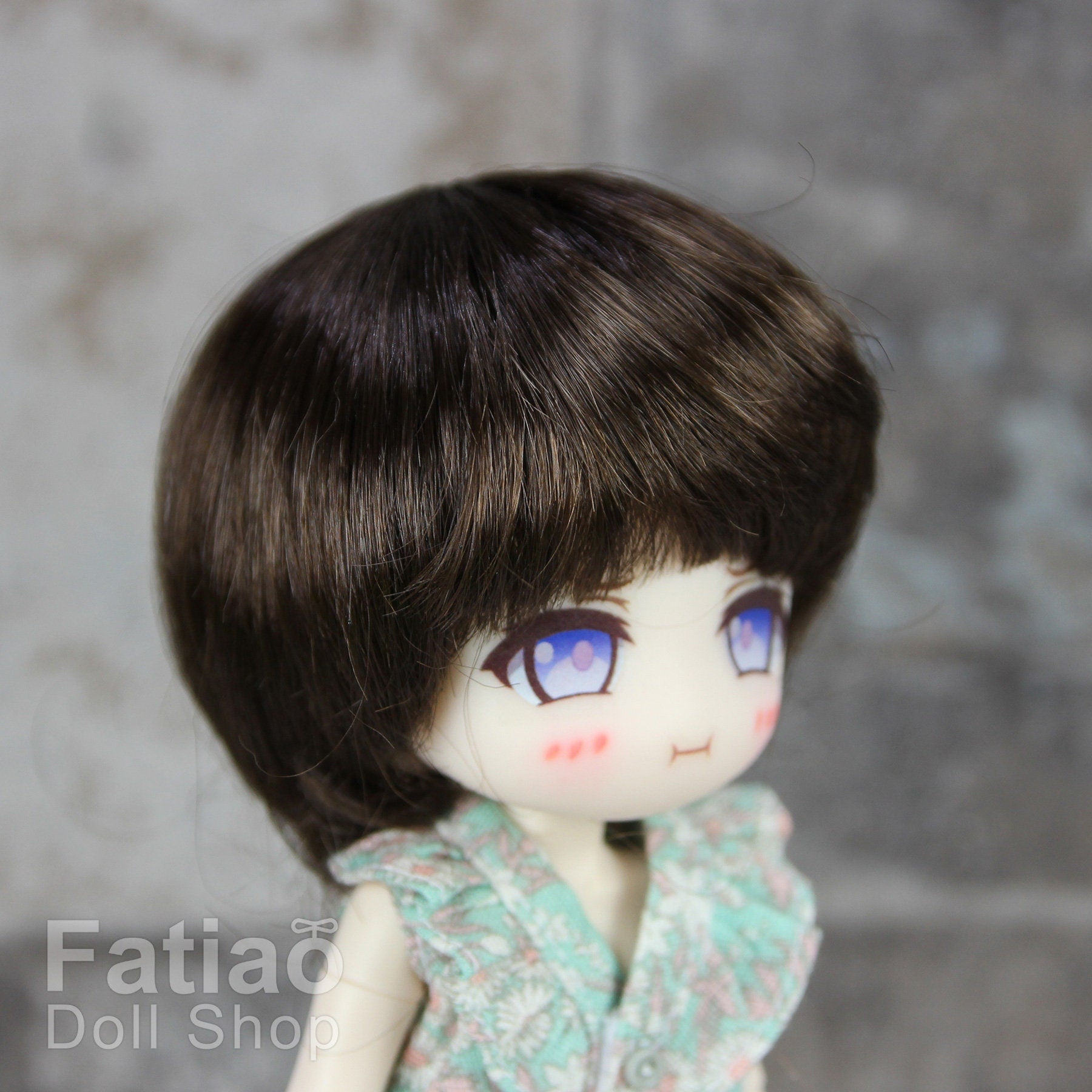 Fatiao - New Dollfie little pullip DAL Nendoroid BJD Dolls Wig - size 4-5" - Deep Brown