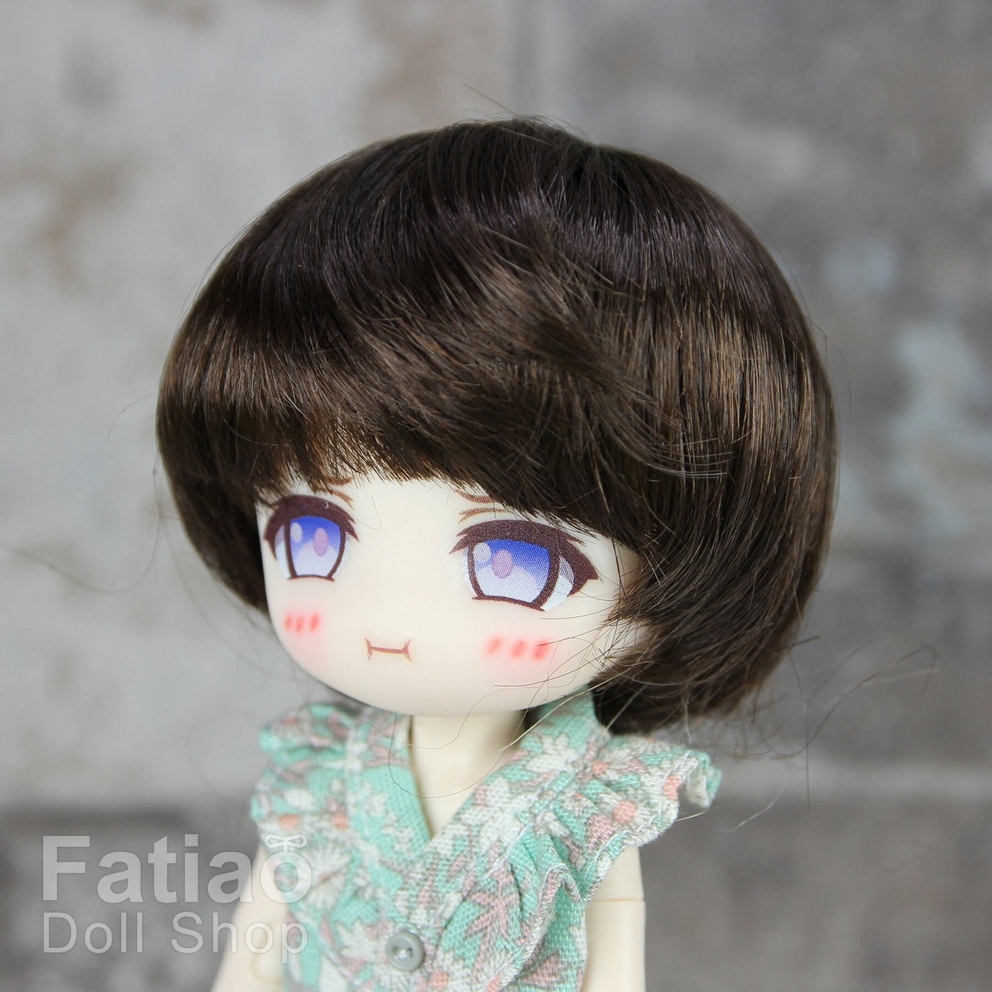 Fatiao - New Dollfie little pullip DAL Nendoroid BJD Dolls Wig - size 4-5" - Deep Brown