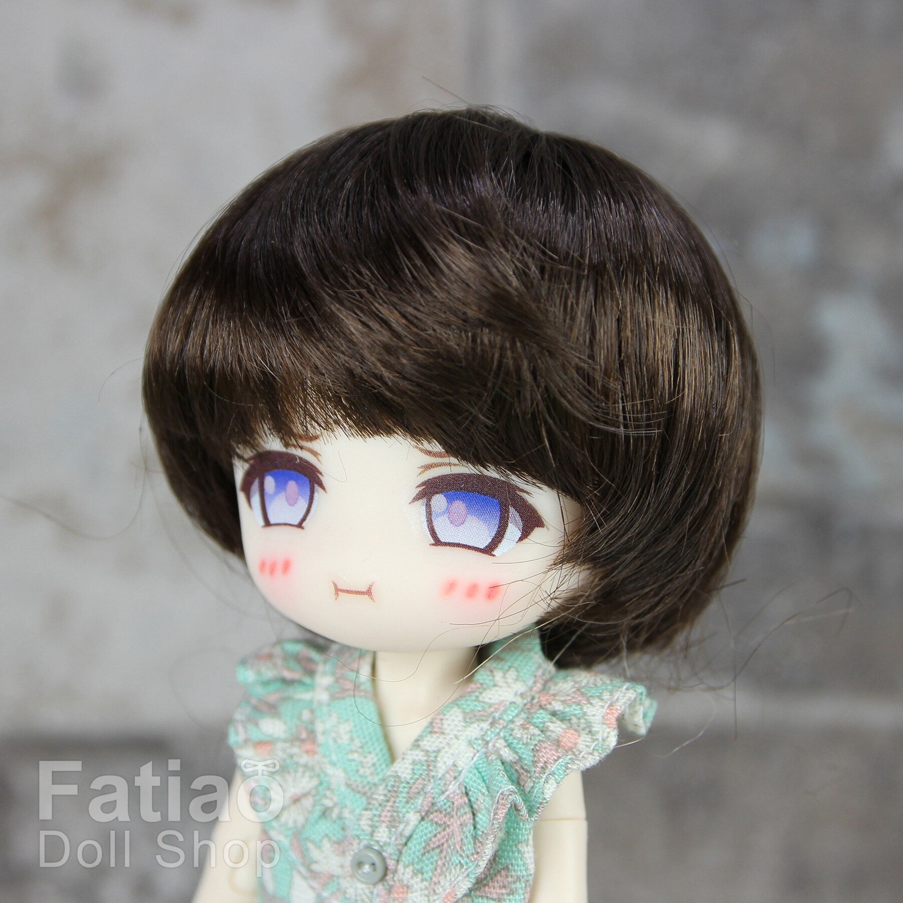 Fatiao - New Dollfie little pullip DAL Nendoroid BJD Dolls Wig - size 4-5" - Deep Brown