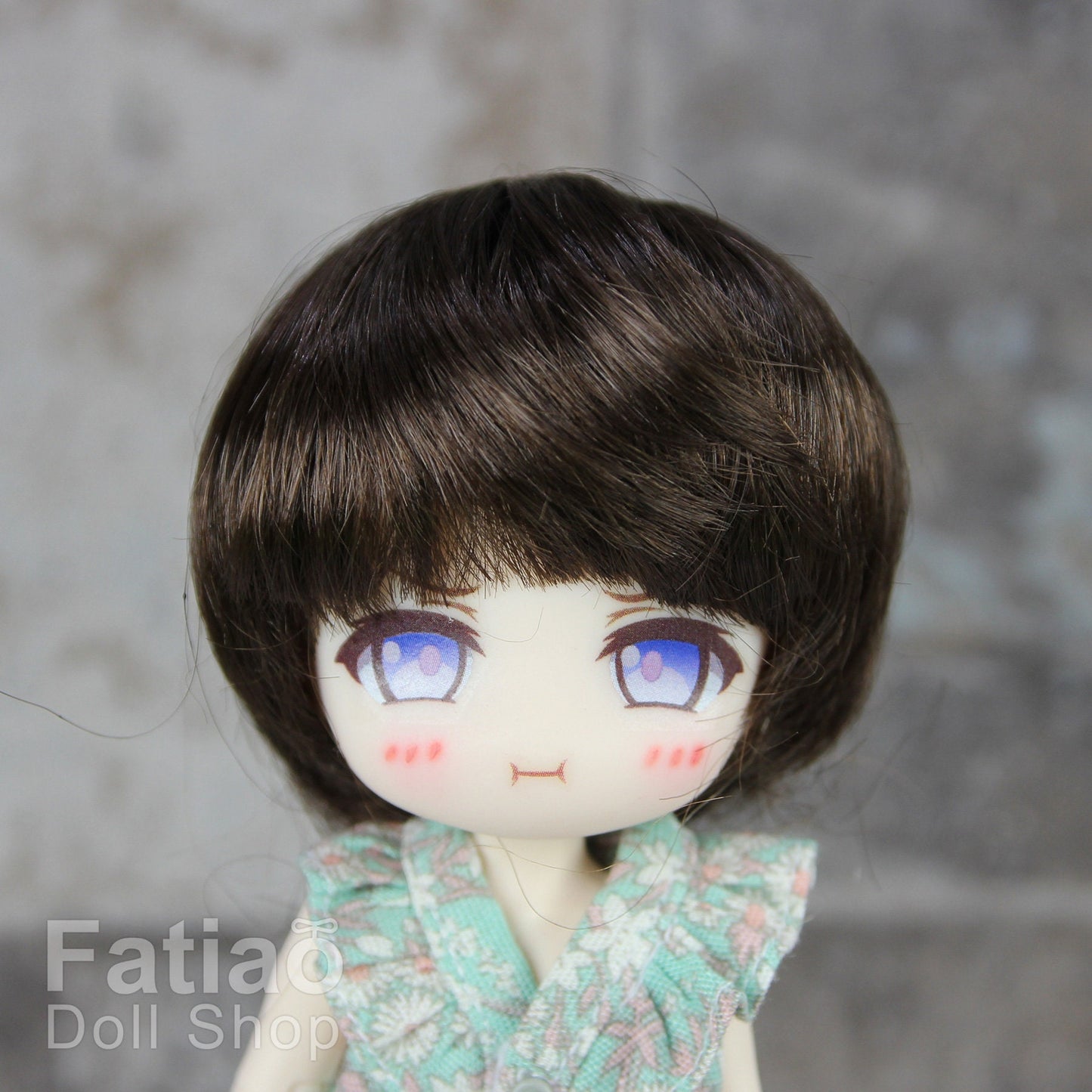 Fatiao - New Dollfie little pullip DAL Nendoroid BJD Dolls Wig - size 4-5" - Deep Brown
