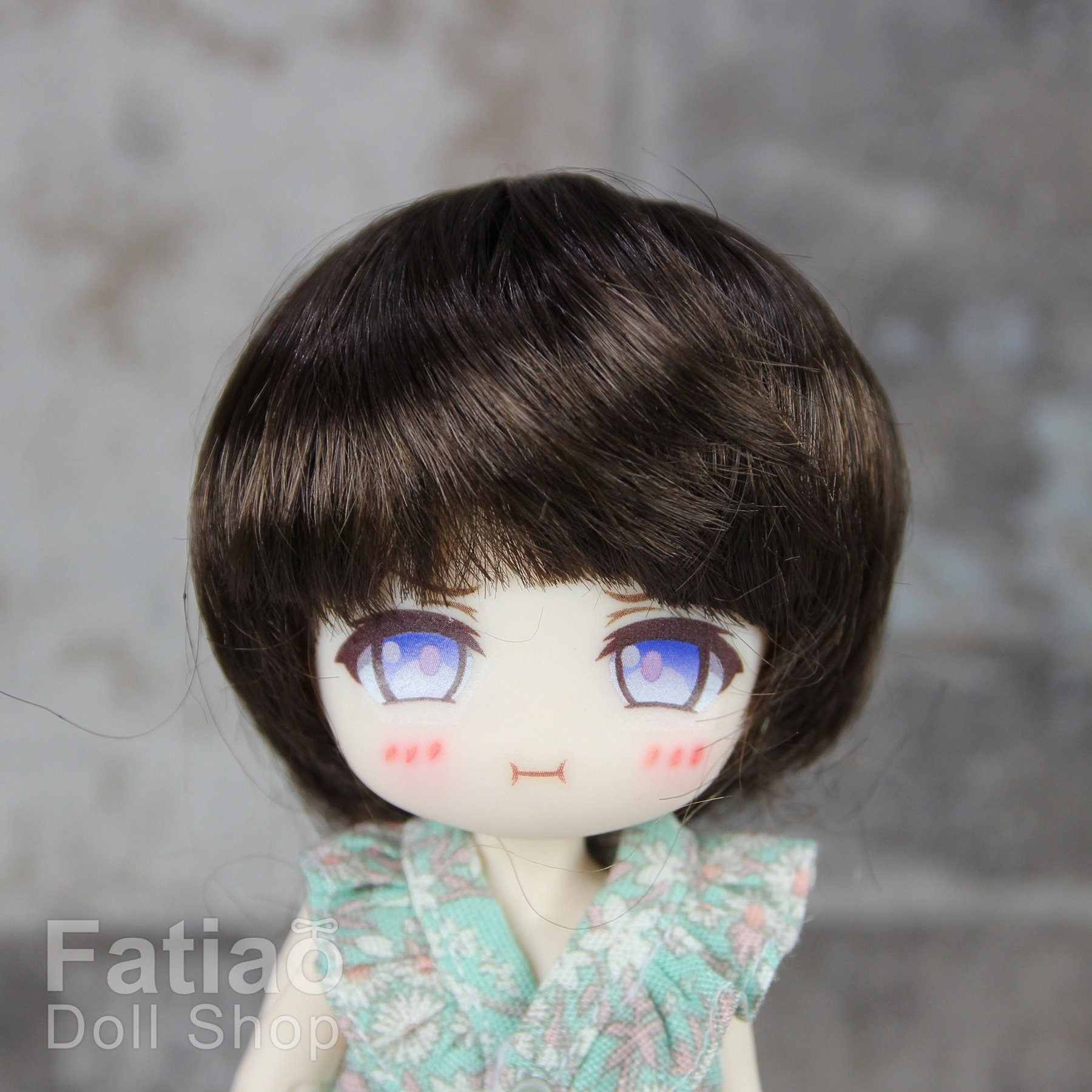 Fatiao - New Dollfie little pullip DAL Nendoroid BJD Dolls Wig - size 4-5" - Deep Brown