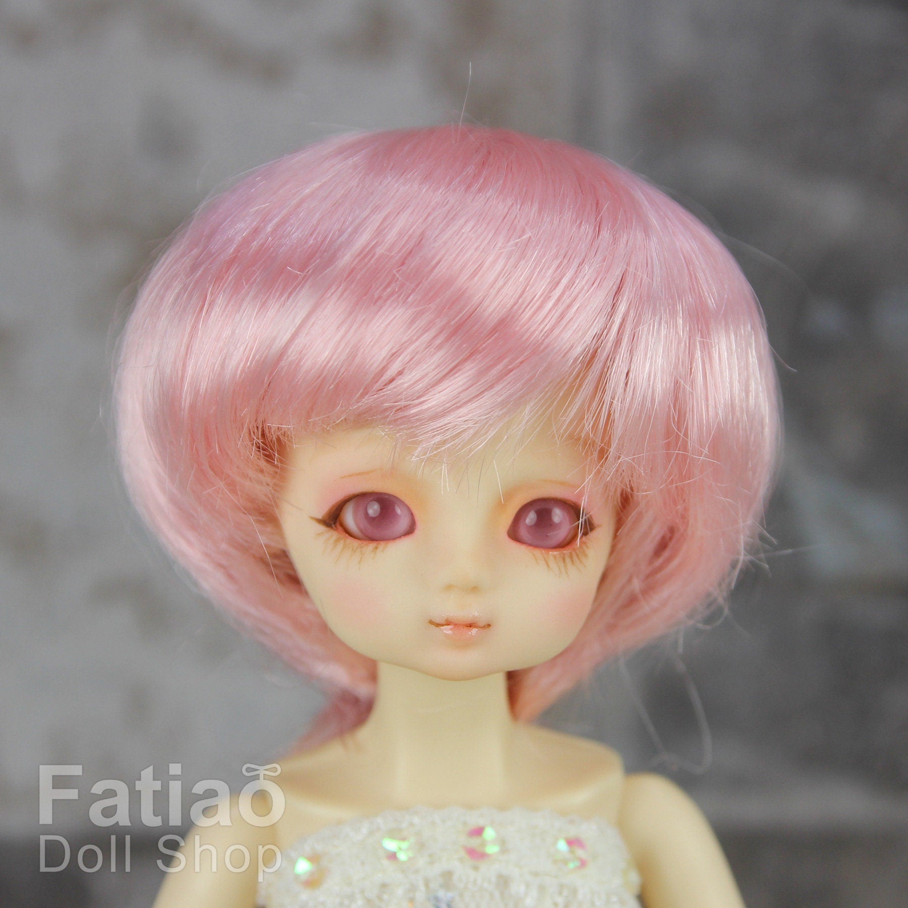 Fatiao - New Dollfie little pullip DAL Nendoroid BJD Dolls Wig - size 4-5" - Pink