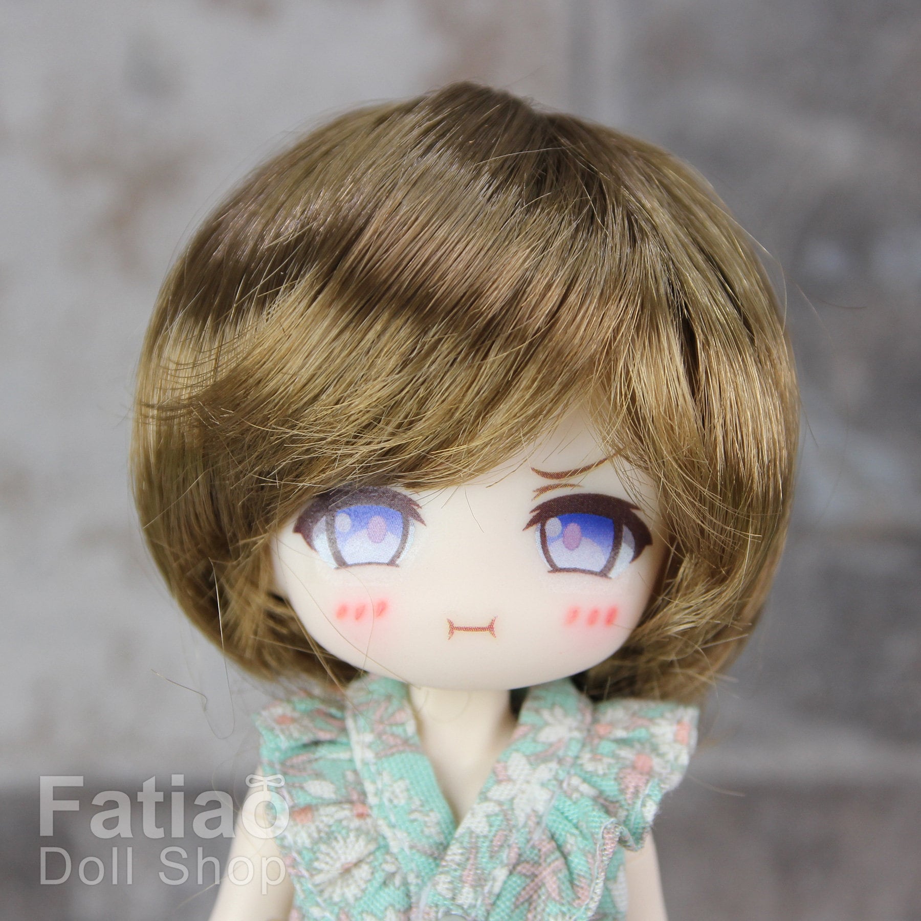 Fatiao - New Dollfie little pullip DAL Nendoroid BJD Dolls Wig - size 4-5 inch - Latte