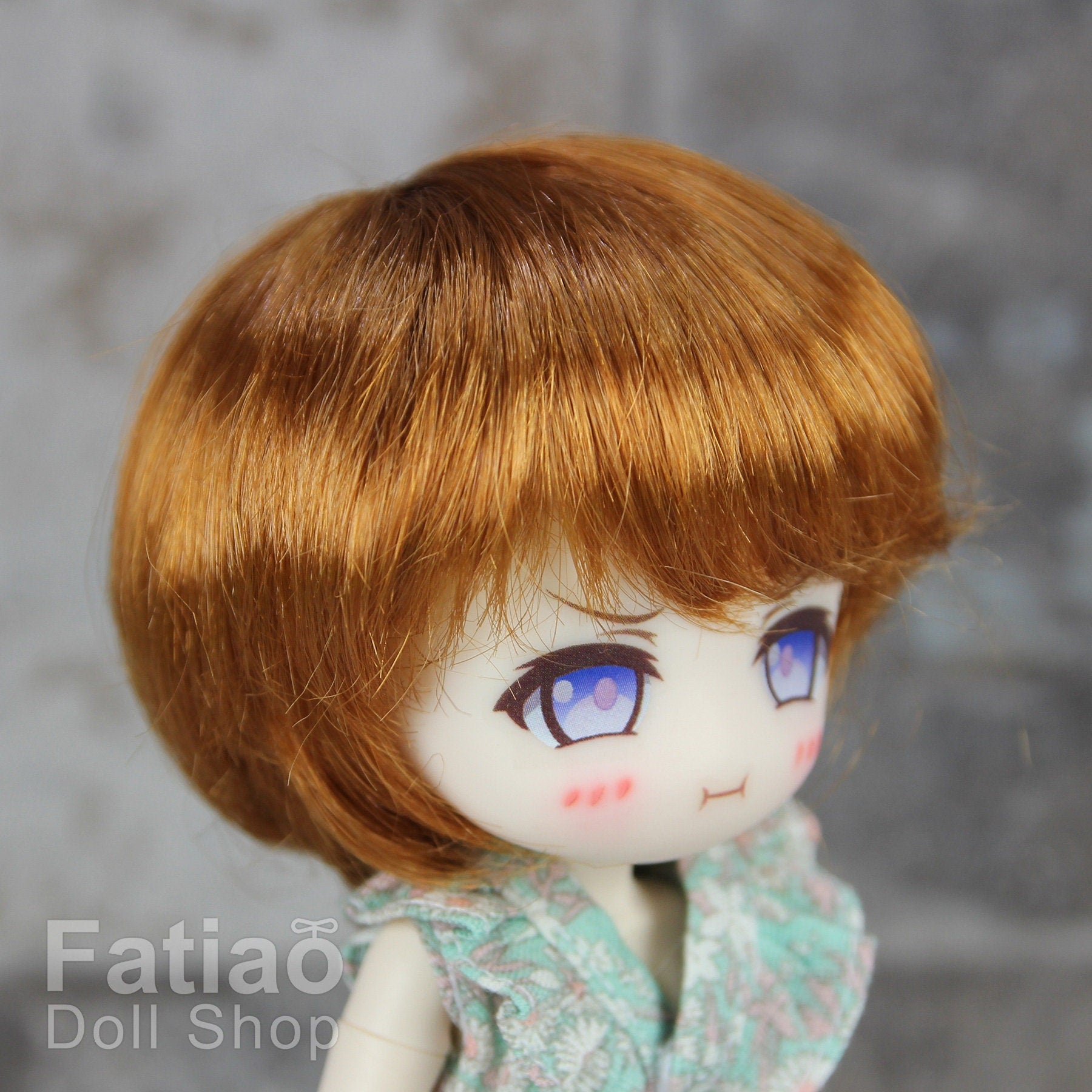 Fatiao - New Dollfie little pullip DAL Nendoroid BJD Dolls Wig - size 4-5" -Caramel