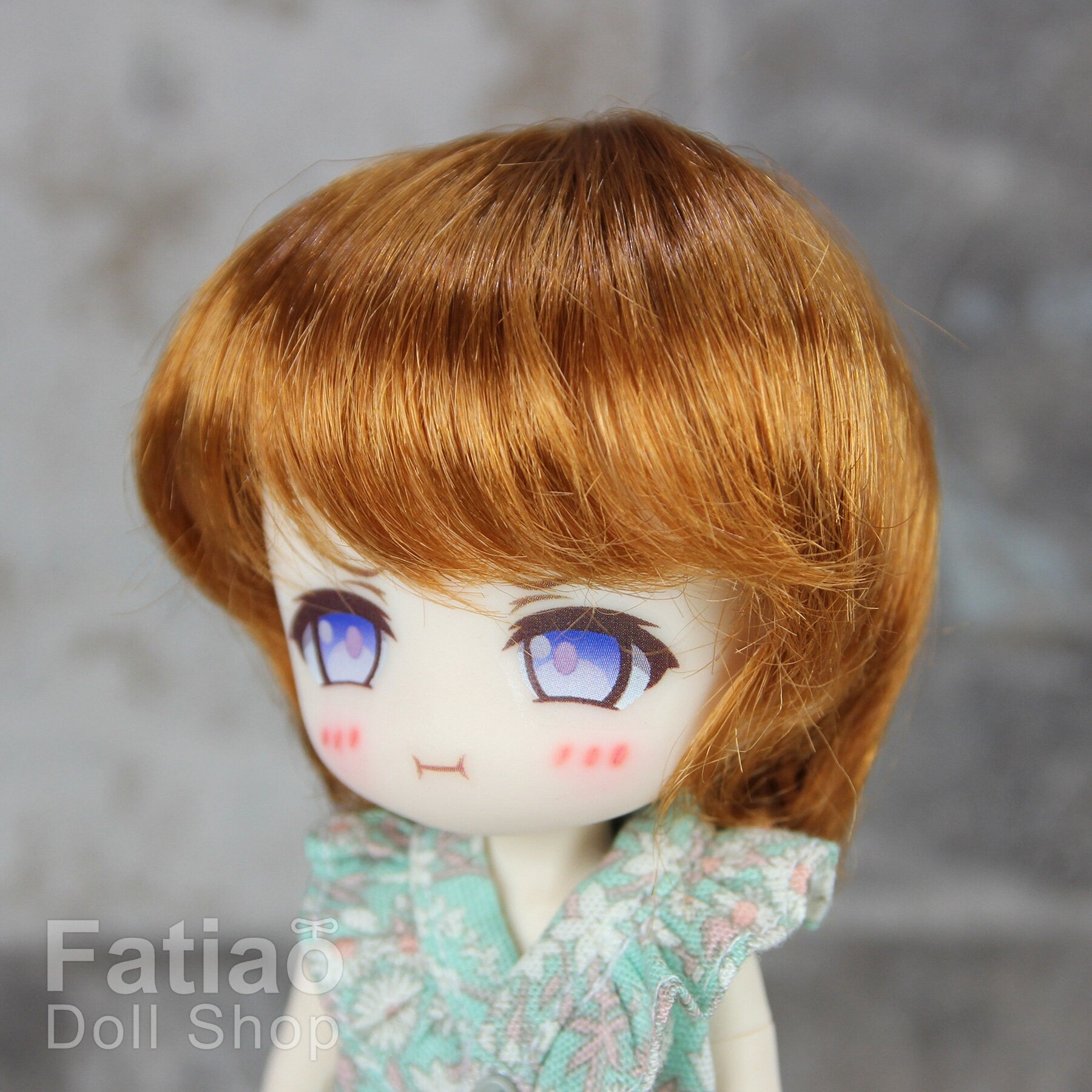 Fatiao - New Dollfie little pullip DAL Nendoroid BJD Dolls Wig - size 4-5" -Caramel