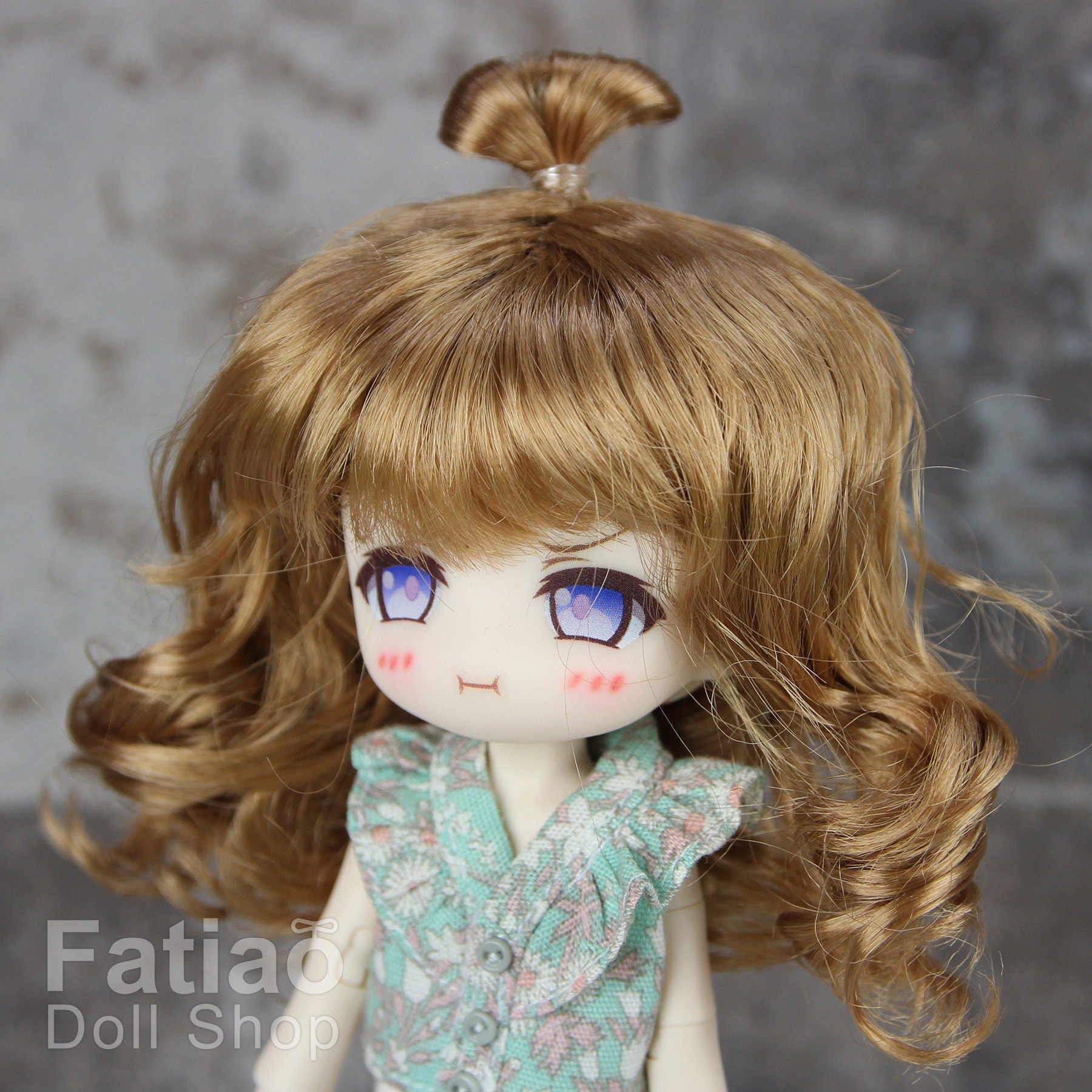 Fatiao - New Dollfie little pullip DAL Nendoroid BJD Dolls Wig - size 4-5" - Ocher