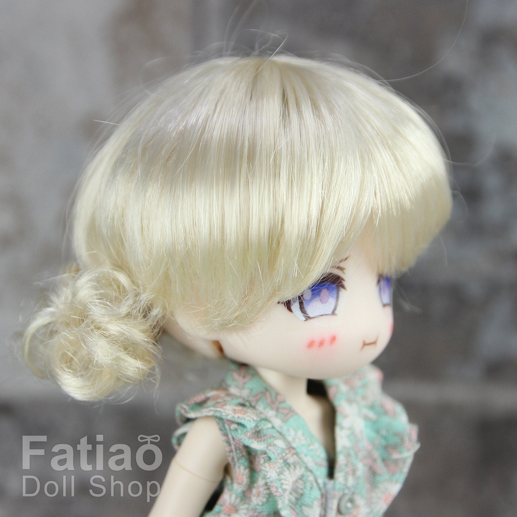 Fatiao - New Dollfie little pullip DAL Nendoroid BJD Dolls Wig - size 4-5" - Blonde