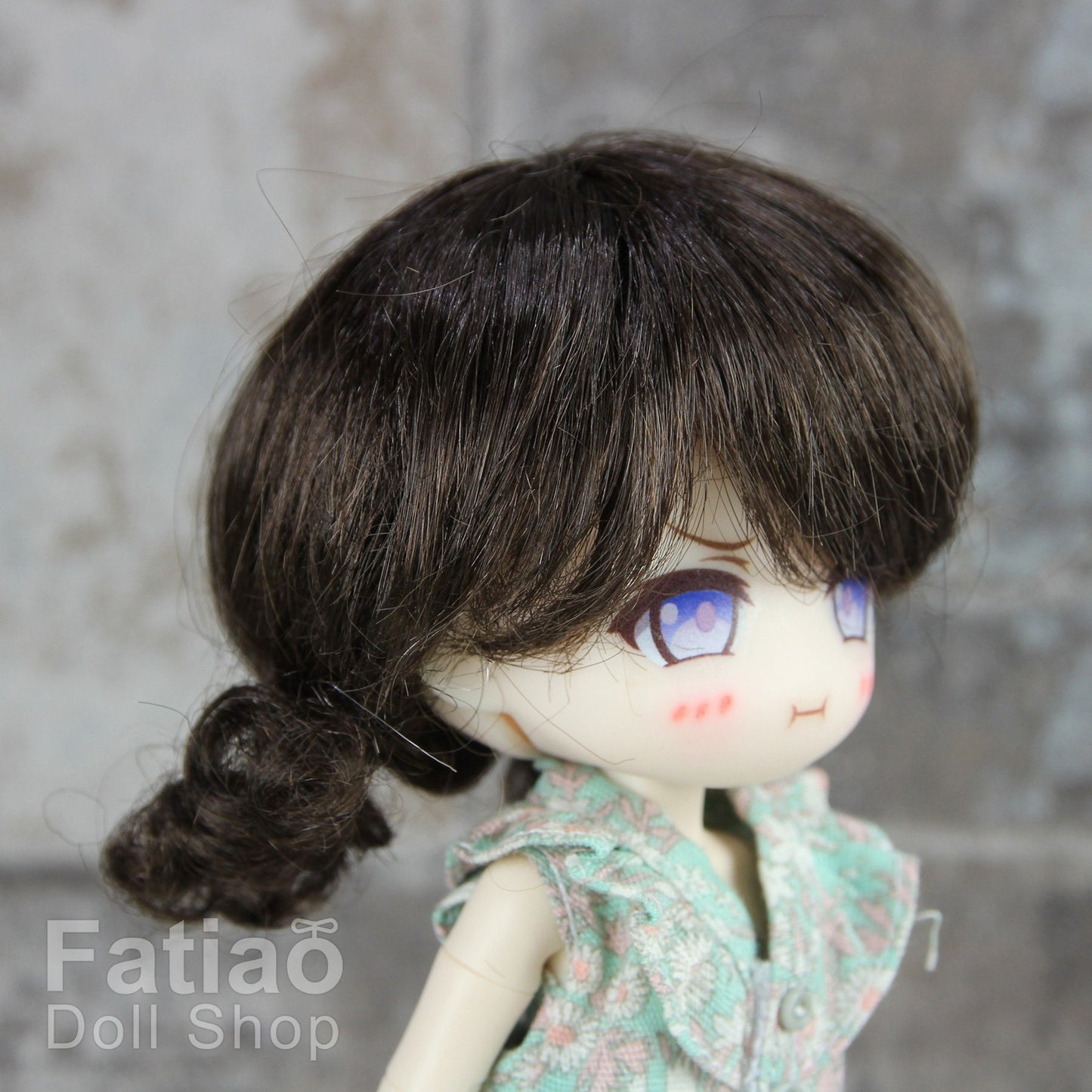 Fatiao - New Dollfie little pullip DAL Nendoroid BJD Dolls Wig - size 4-5" - Deep Brown