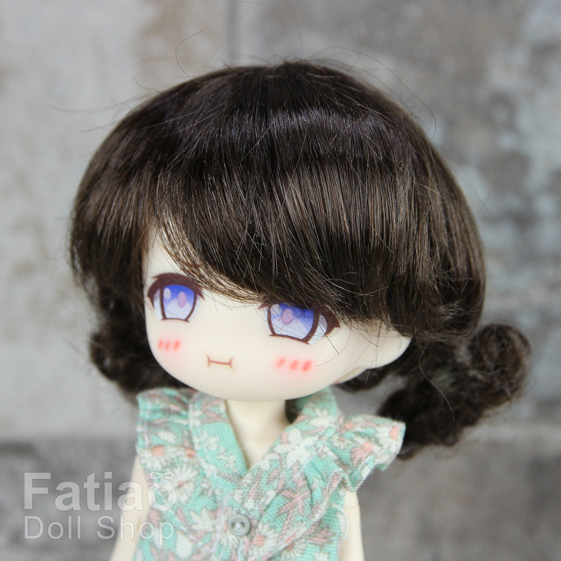 Fatiao - New Dollfie little pullip DAL Nendoroid BJD Dolls Wig - size 4-5" - Deep Brown