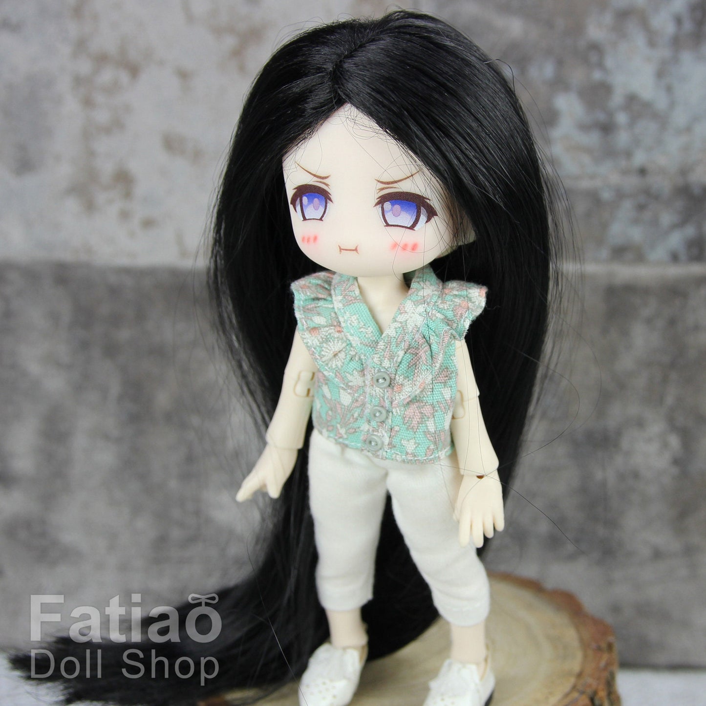 Fatiao - New Dollfie little pullip DAL Nendoroid BJD Dolls Wig - size 4-5" - Black