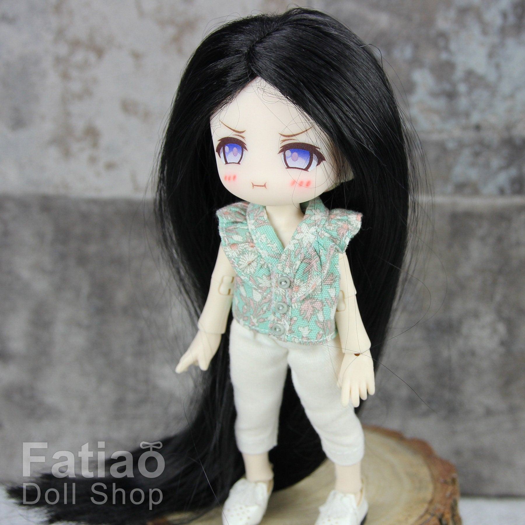 Fatiao - New Dollfie little pullip DAL Nendoroid BJD Dolls Wig - size 4-5" - Black