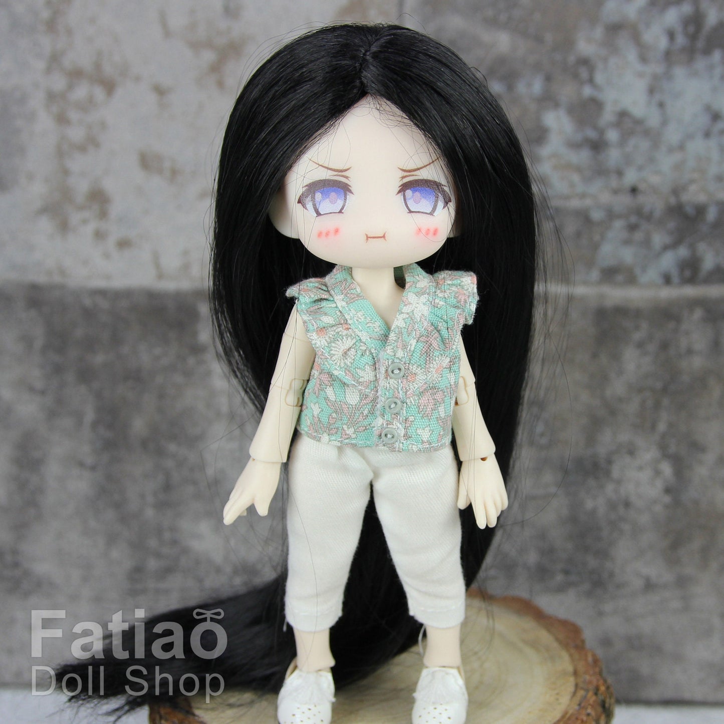 Fatiao - New Dollfie little pullip DAL Nendoroid BJD Dolls Wig - size 4-5" - Black