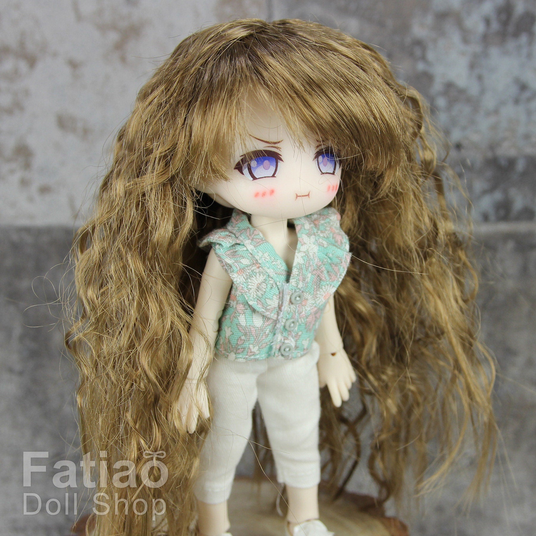 Fatiao - New Dollfie little pullip DAL Nendoroid BJD Dolls Wig - size 4-5 inch - Latte